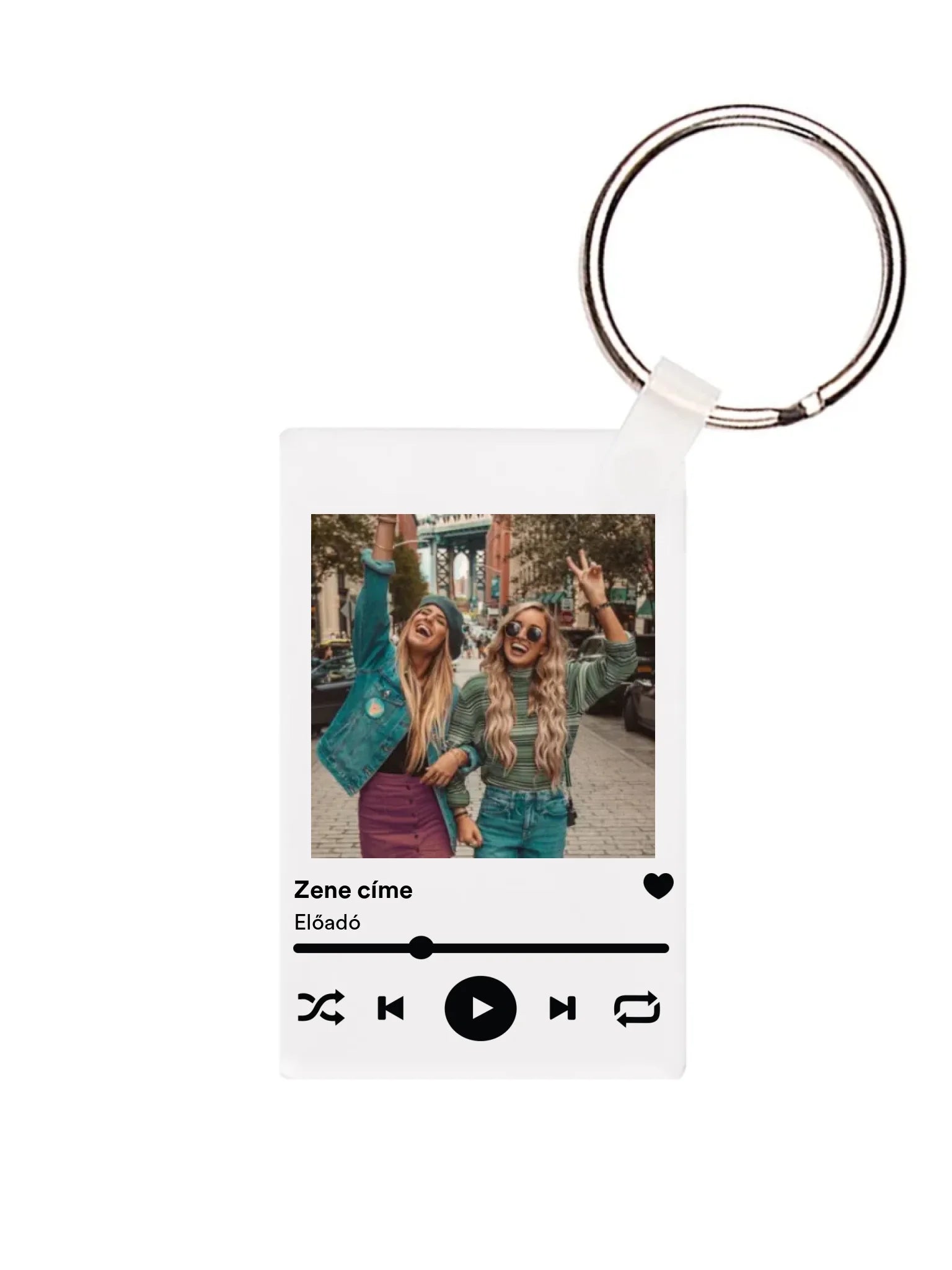 Téglalap alakú kulcstartó eleje - álló