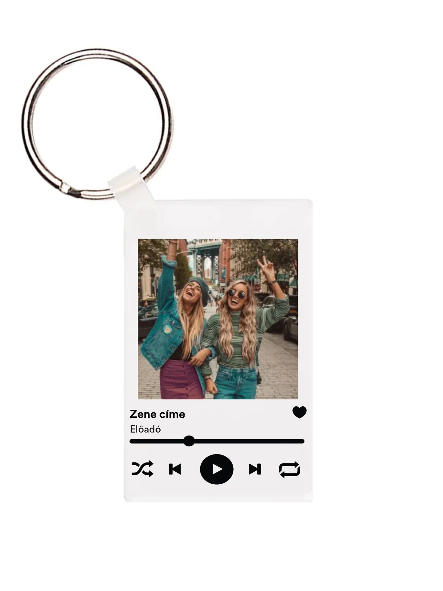 Téglalap alakú kulcstartó hátulja - álló