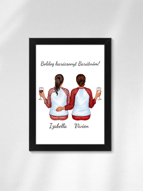 Legjobb barátnők karácsonya - Ajándék Barátnőknek - Személyre szabható falikép