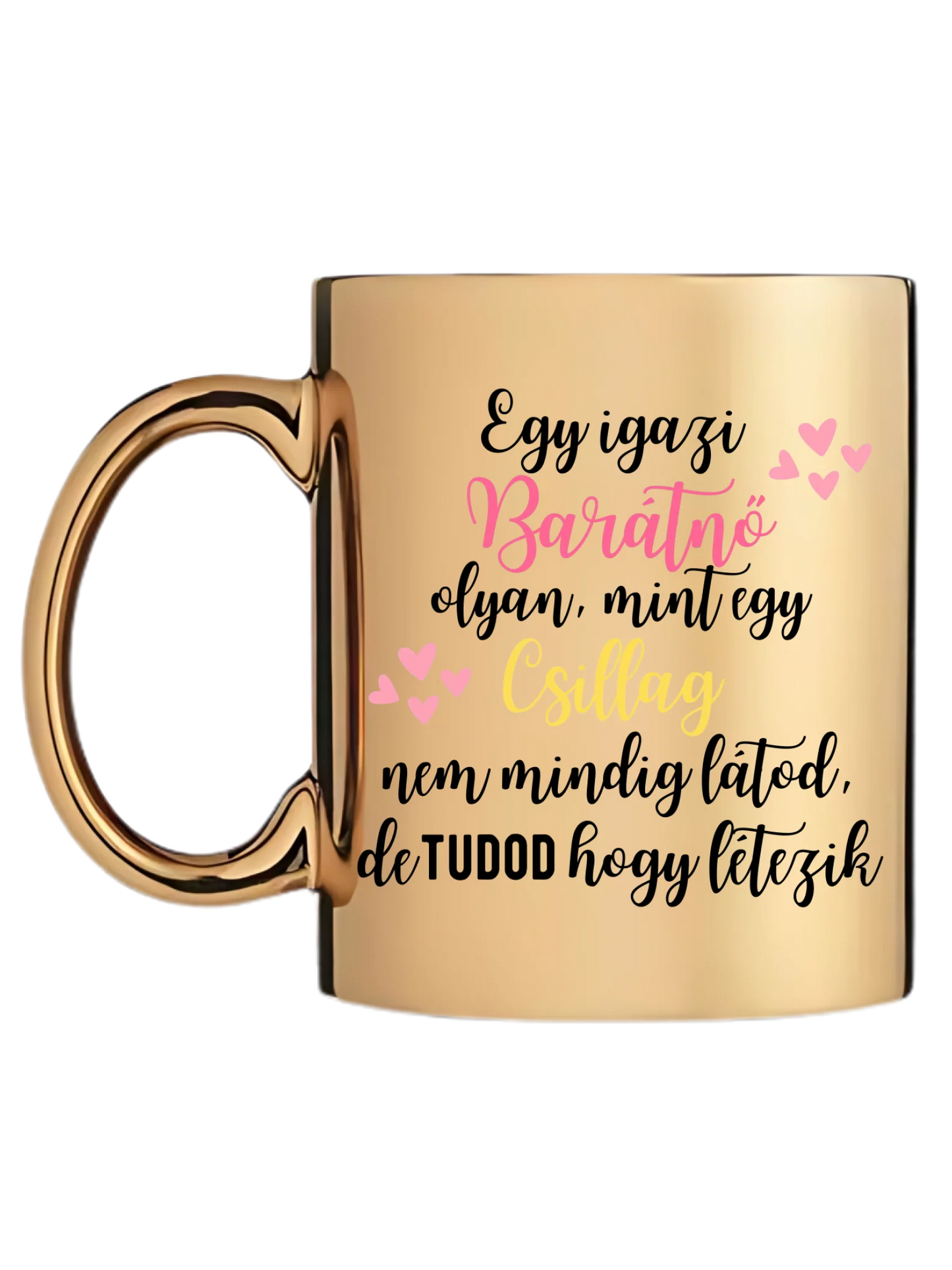 Arany metál bögre bal oldal