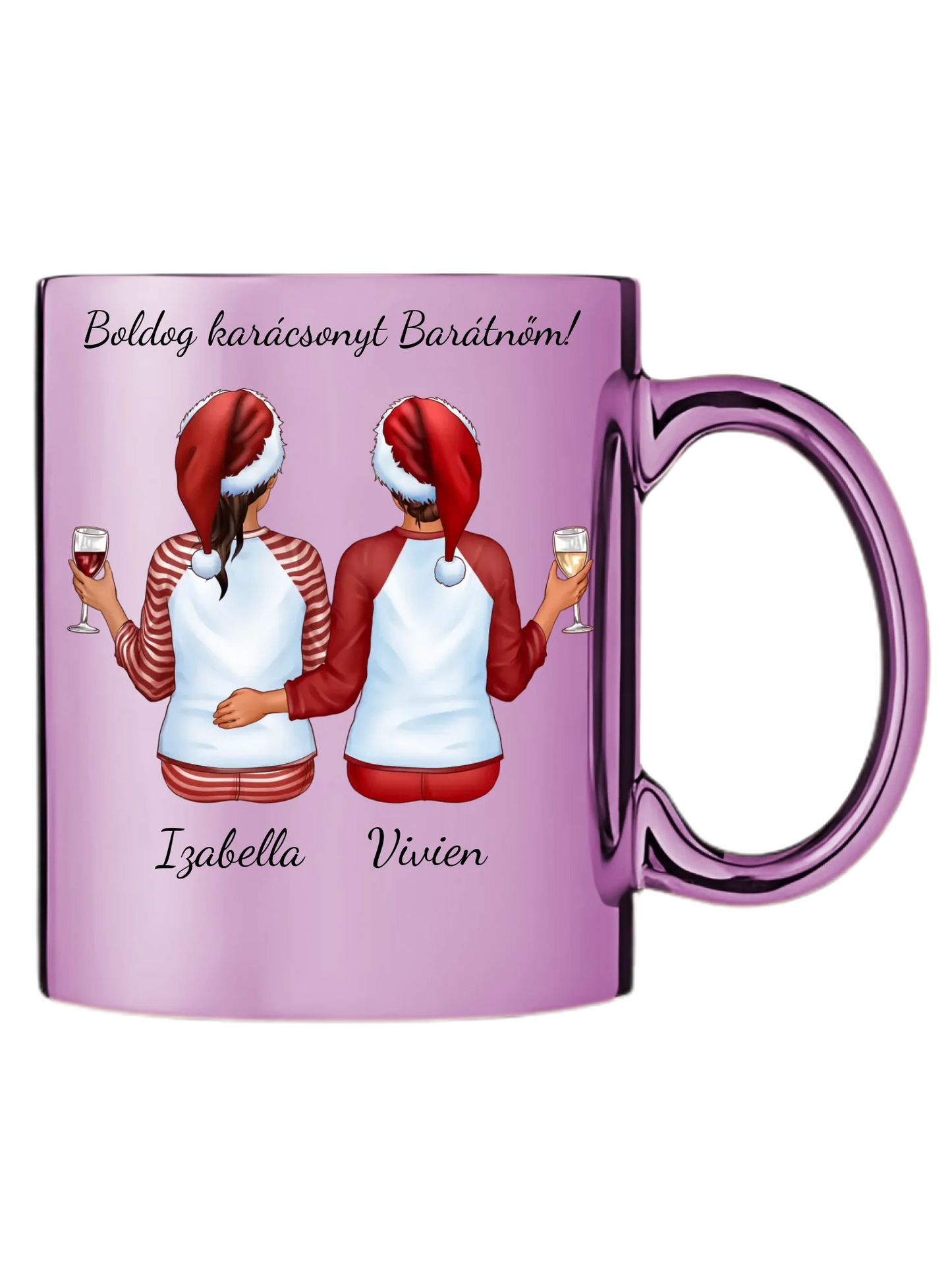 Rózsaszín metál bögre jobb oldal