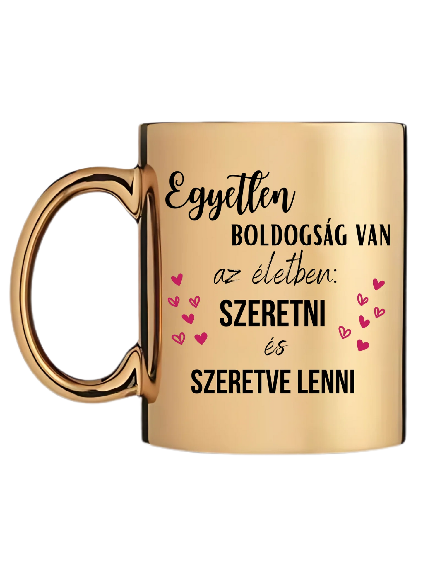 Arany metál bögre bal oldal