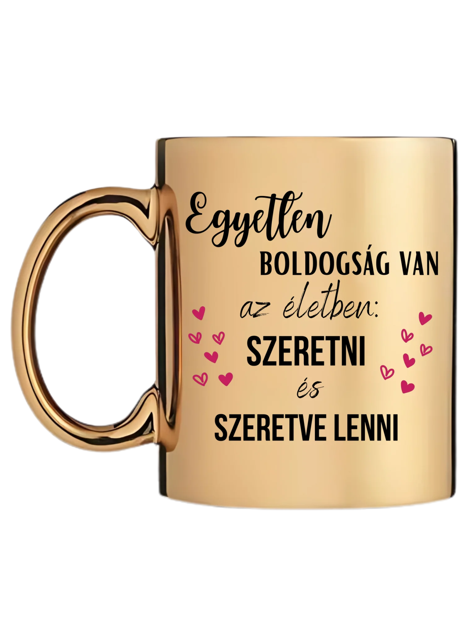 Arany metál bögre bal oldal