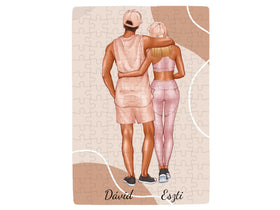 Fitness pár - Ajándék Pároknak - Személyre szabható puzzle