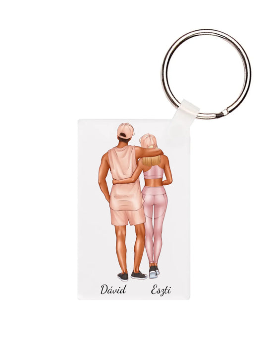 Téglalap alakú kulcstartó eleje - álló