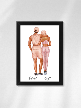 Fitness pár - Ajándék Pároknak - Személyre szabható falikép