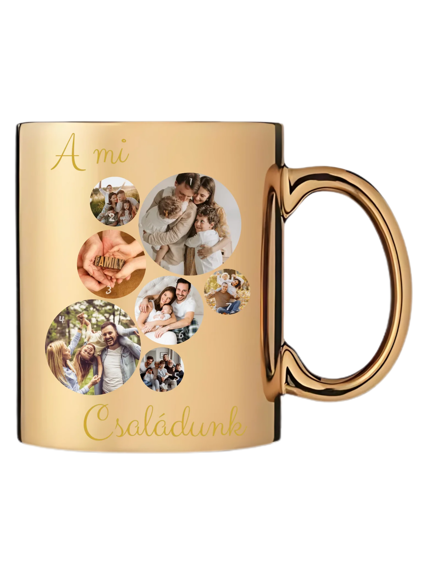 A Mi családunk fotókollázs - Ajándék Családnak - Fényképes bögre