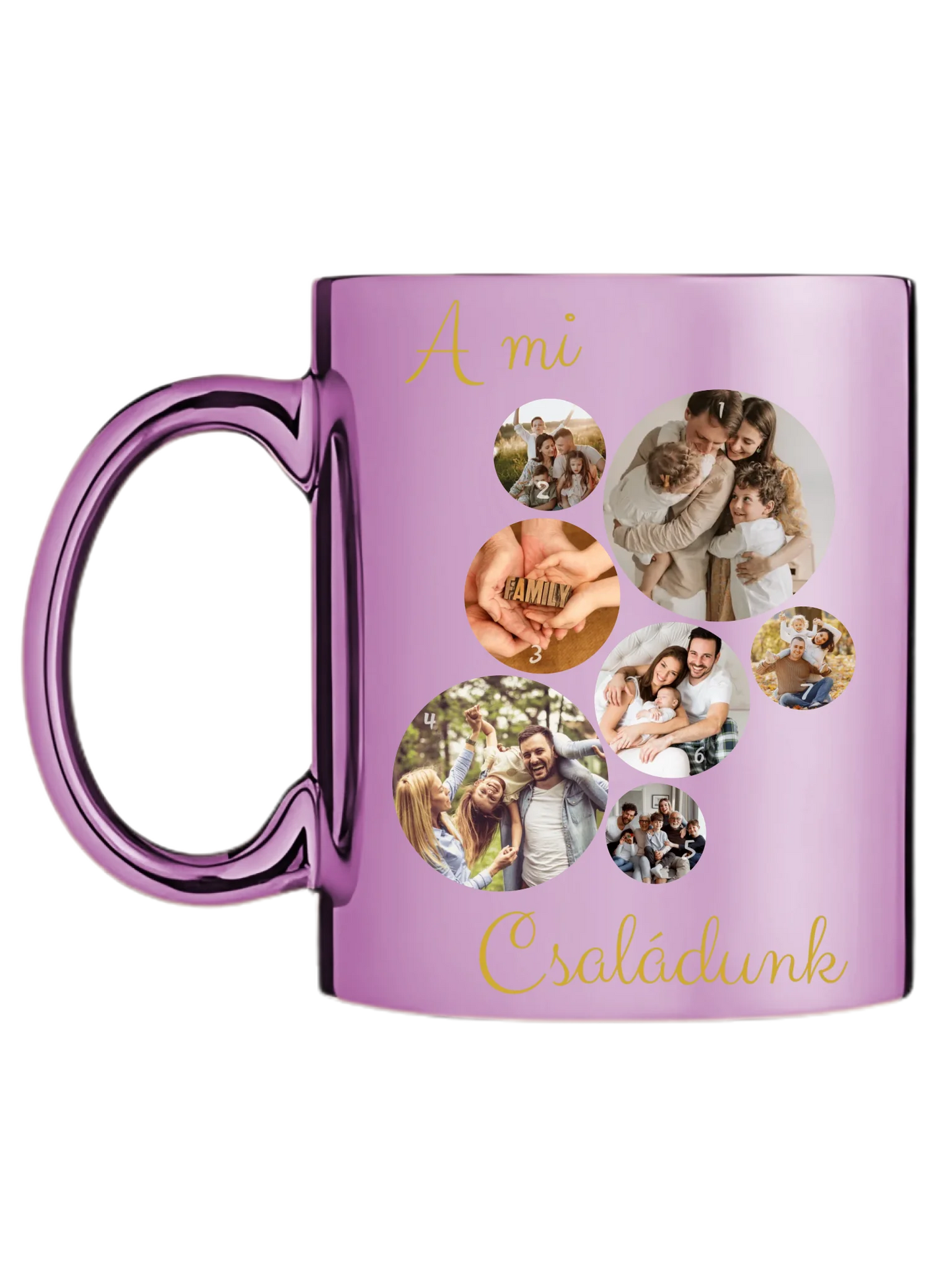 A Mi családunk fotókollázs - Ajándék Családnak - Fényképes bögre
