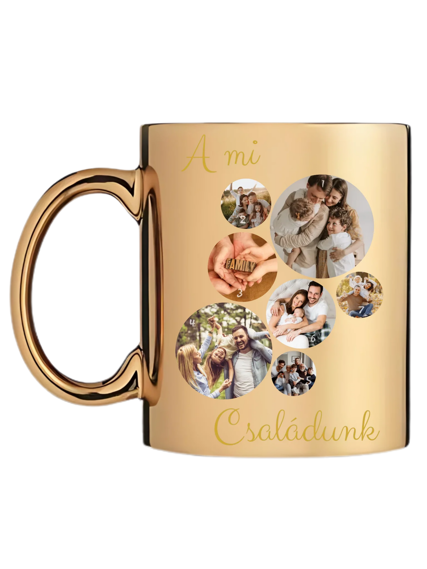 A Mi családunk fotókollázs - Ajándék Családnak - Fényképes bögre