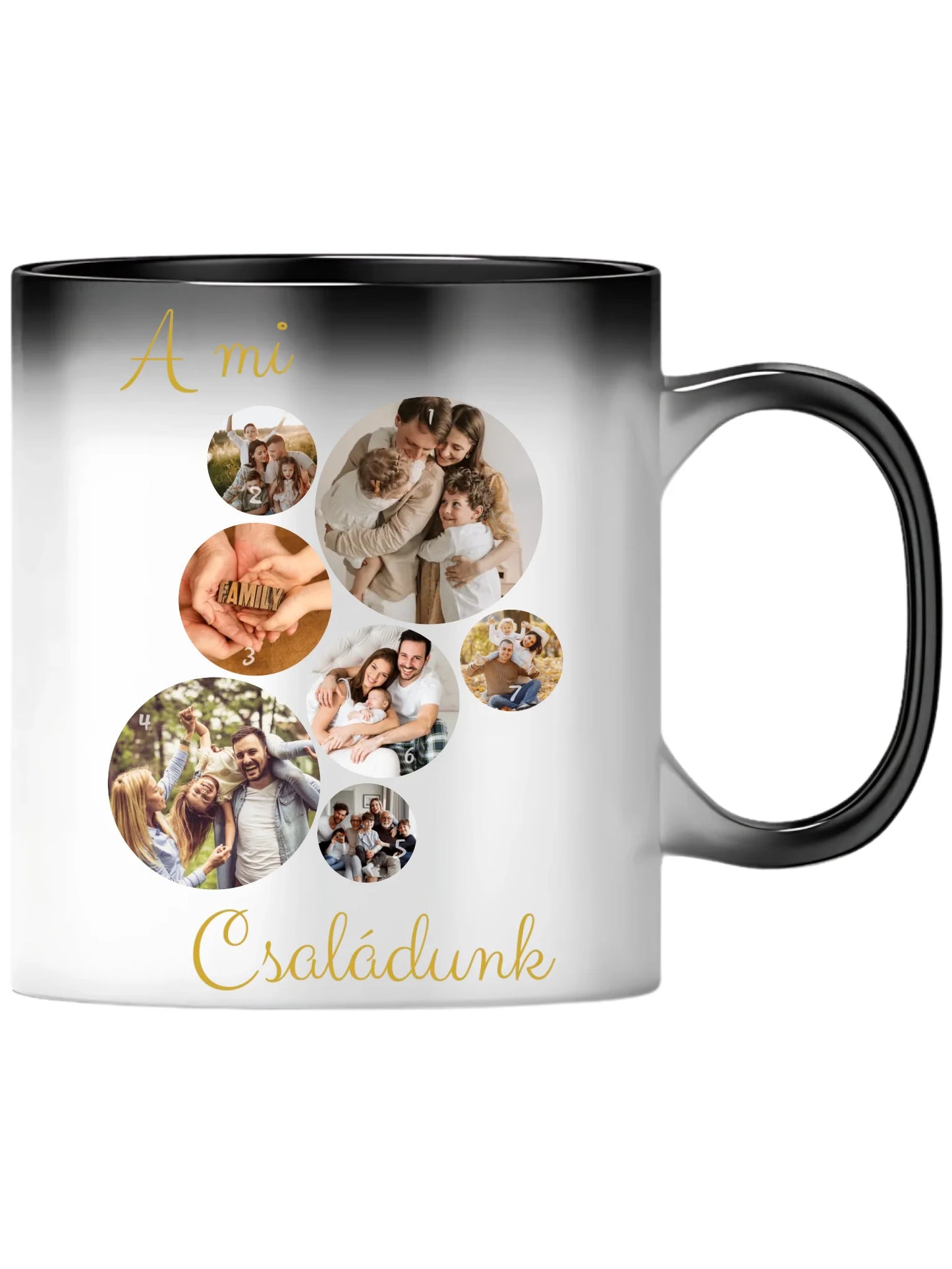 A Mi családunk fotókollázs - Ajándék Családnak - Fényképes bögre