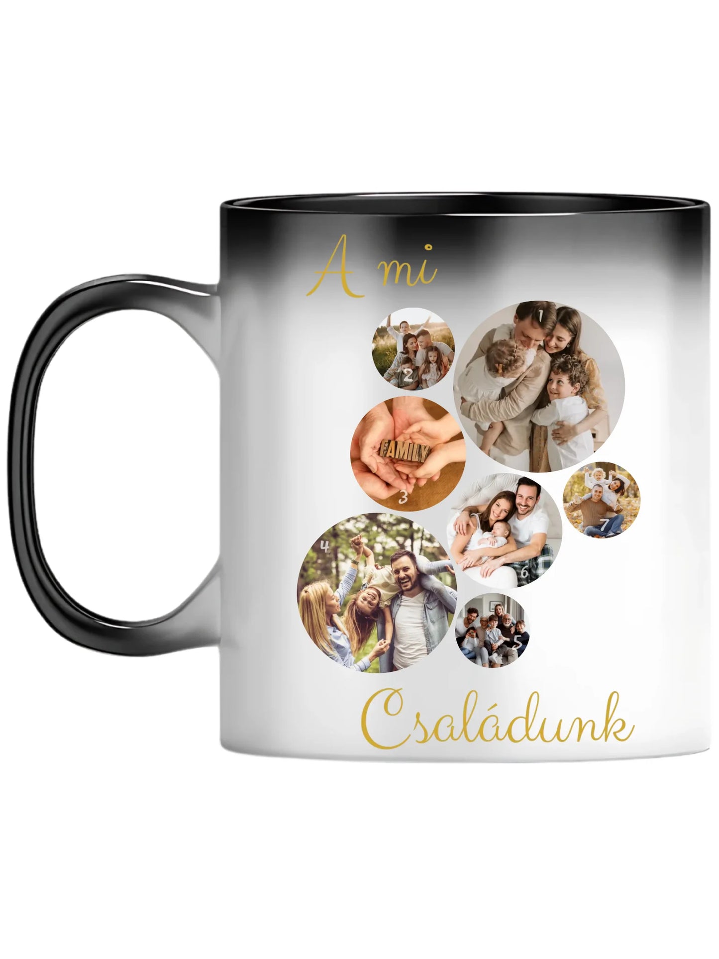 A Mi családunk fotókollázs - Ajándék Családnak - Fényképes bögre
