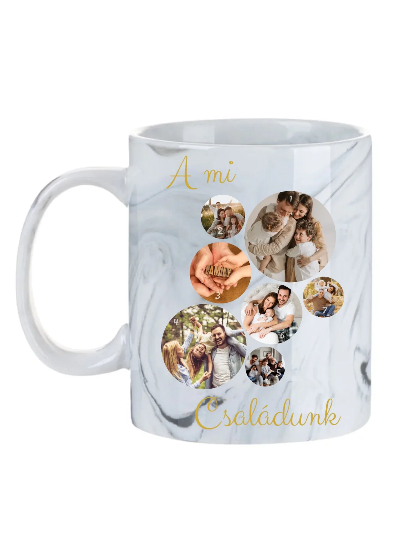 A Mi családunk fotókollázs - Ajándék Családnak - Fényképes bögre