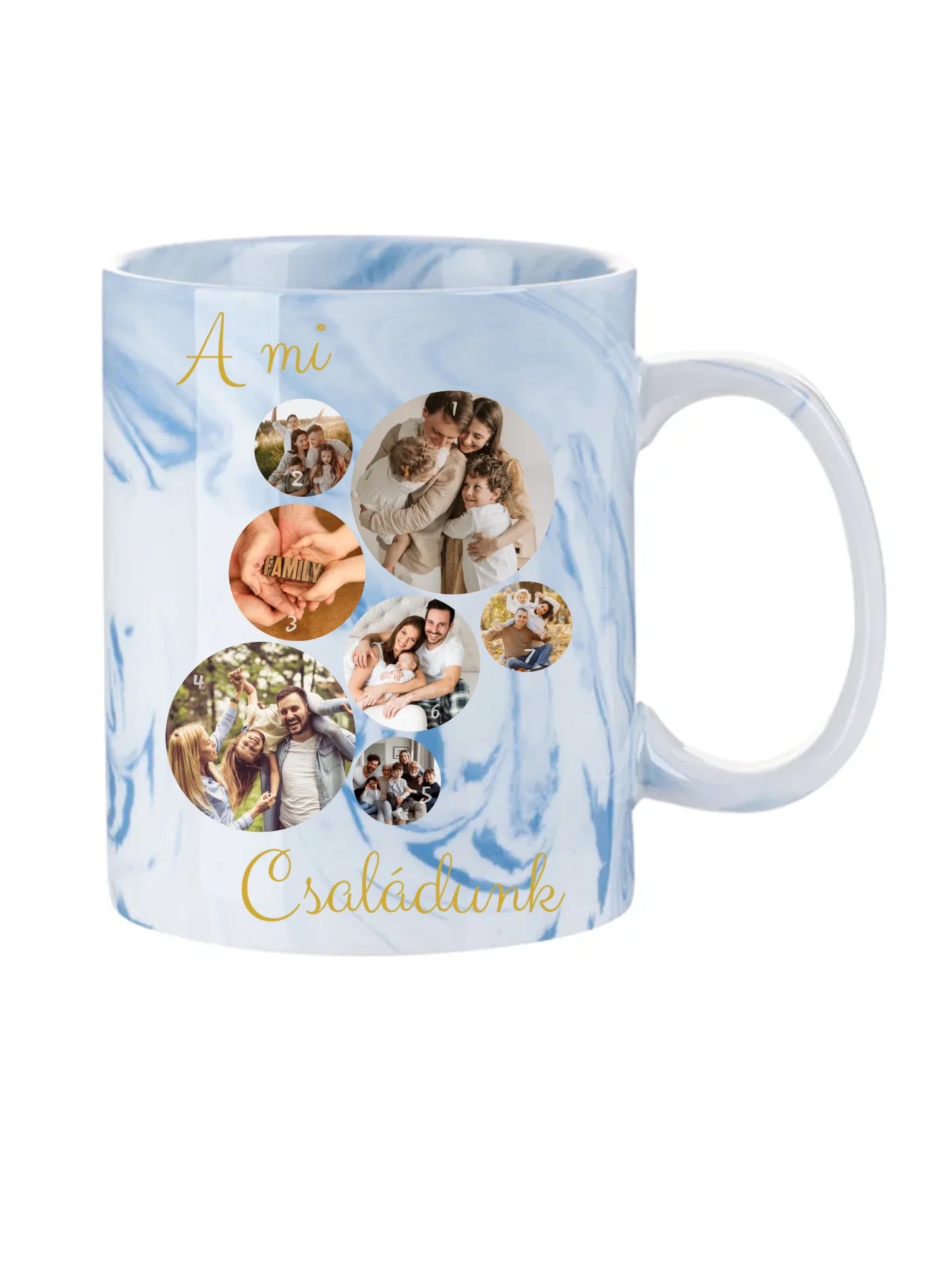 A Mi családunk fotókollázs - Ajándék Családnak - Fényképes bögre