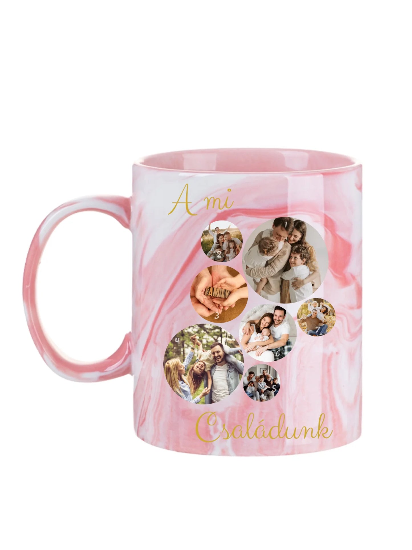 A Mi családunk fotókollázs - Ajándék Családnak - Fényképes bögre