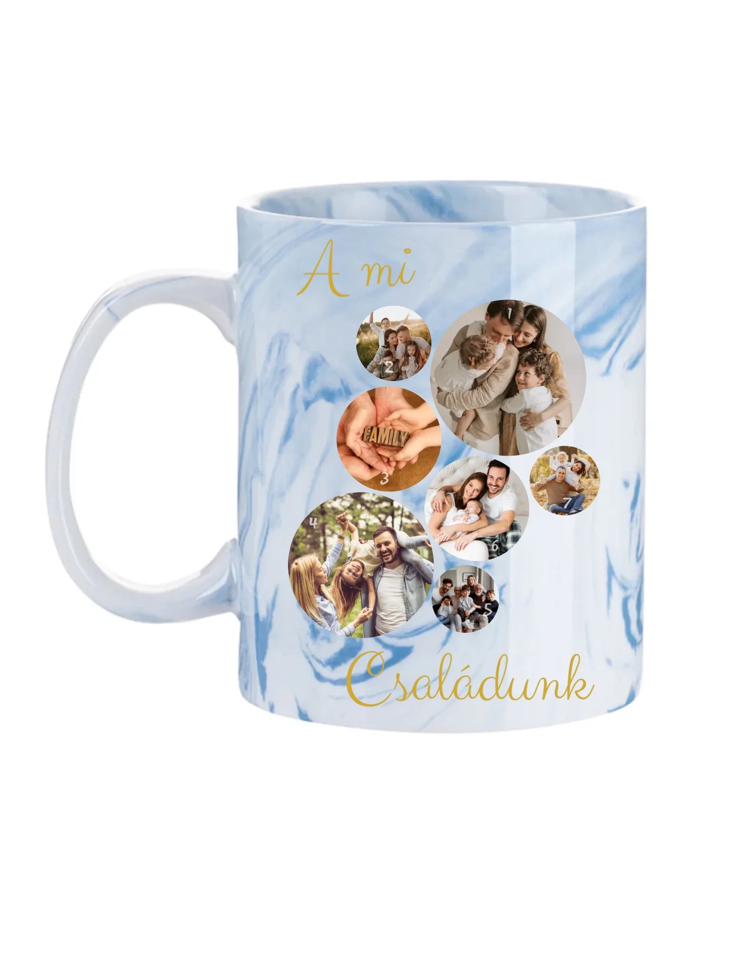 A Mi családunk fotókollázs - Ajándék Családnak - Fényképes bögre