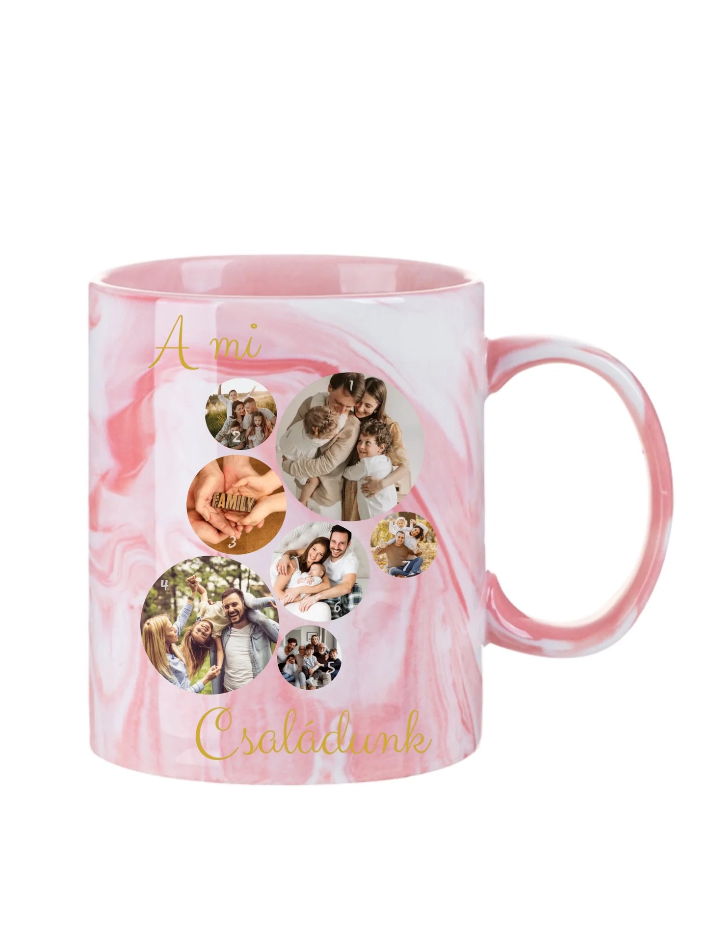 A Mi családunk fotókollázs - Ajándék Családnak - Fényképes bögre