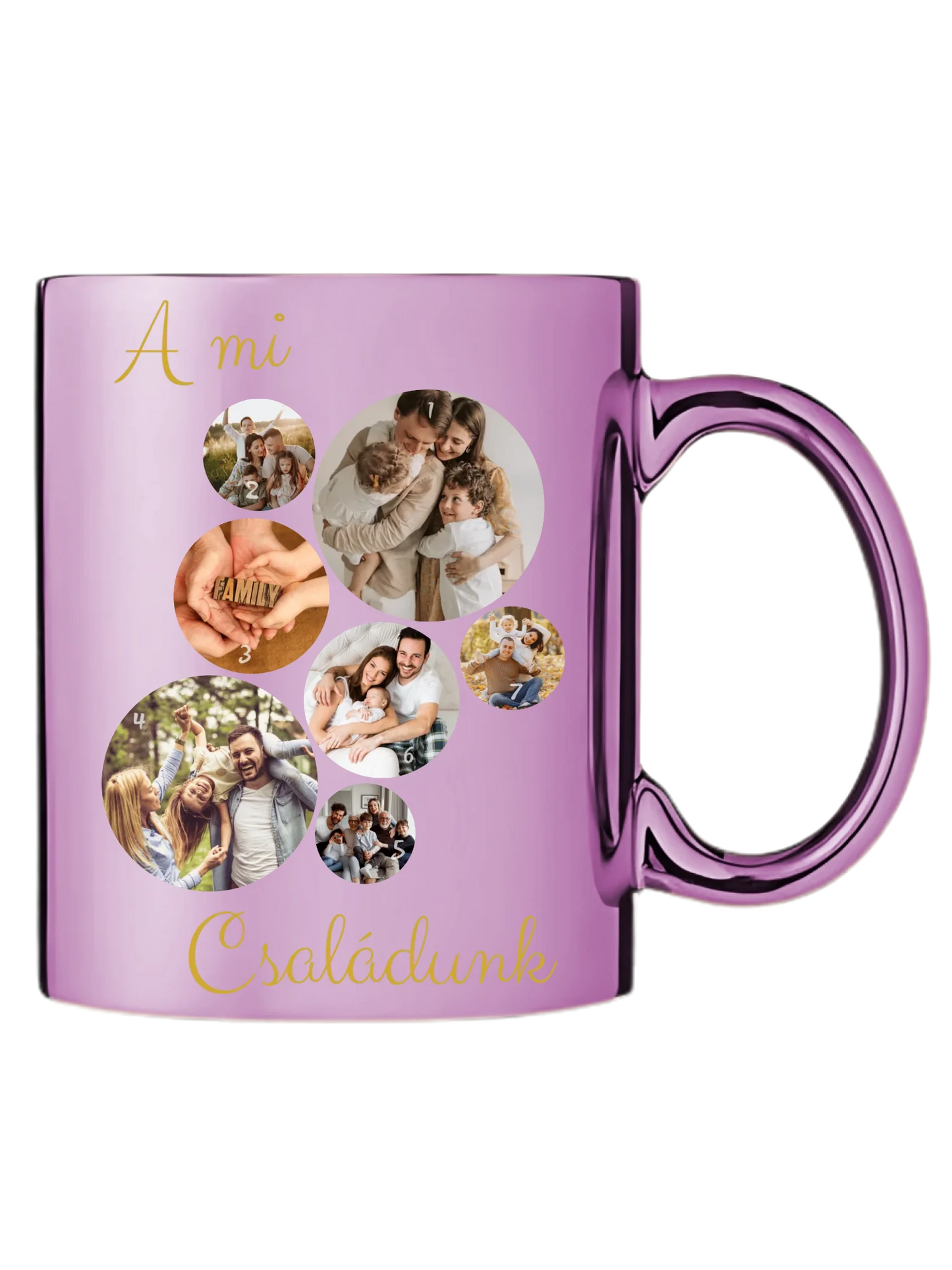 A Mi családunk fotókollázs - Ajándék Családnak - Fényképes bögre