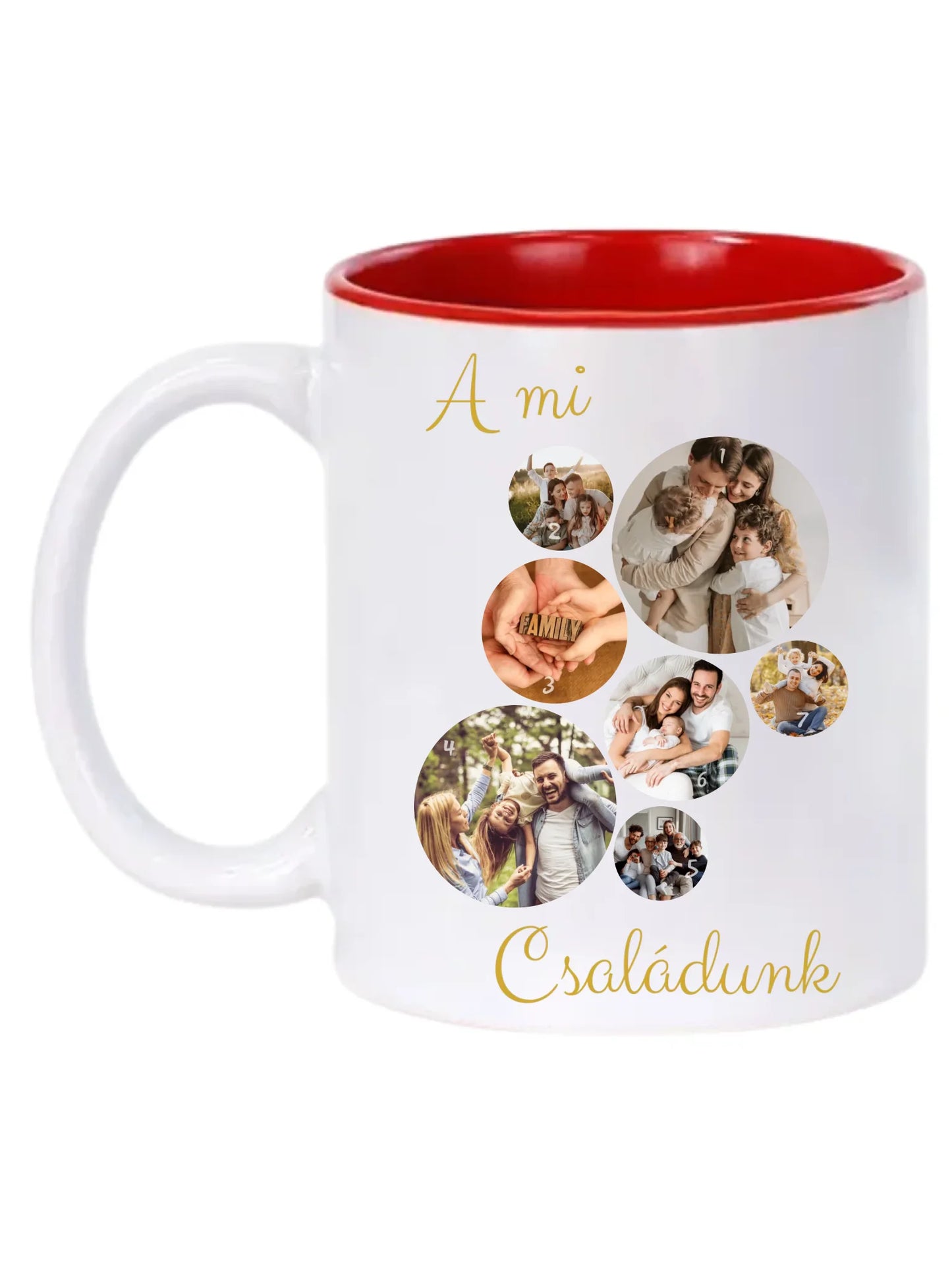 A Mi családunk fotókollázs - Ajándék Családnak - Fényképes bögre