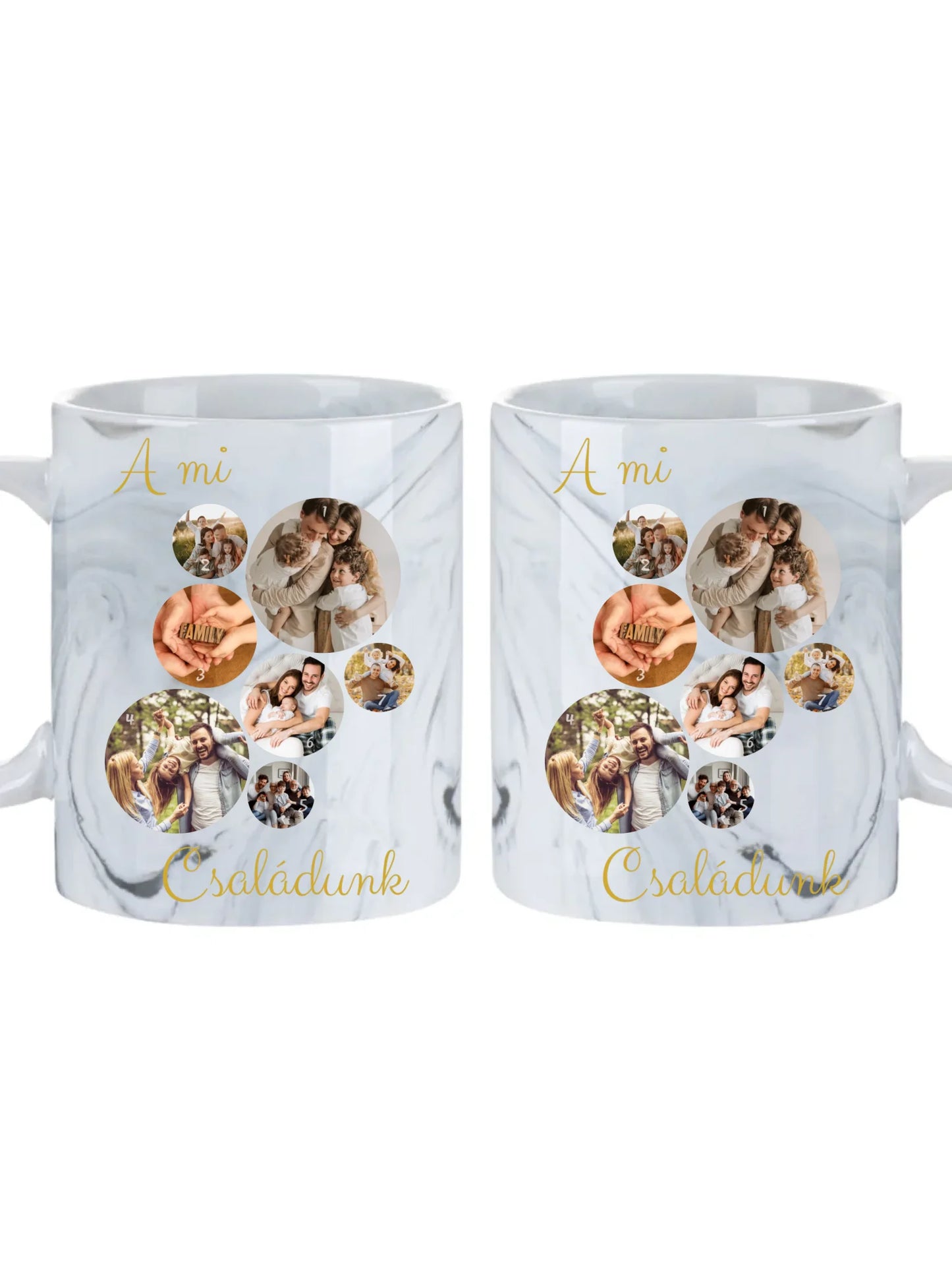 A Mi családunk fotókollázs - Ajándék Családnak - Fényképes bögre
