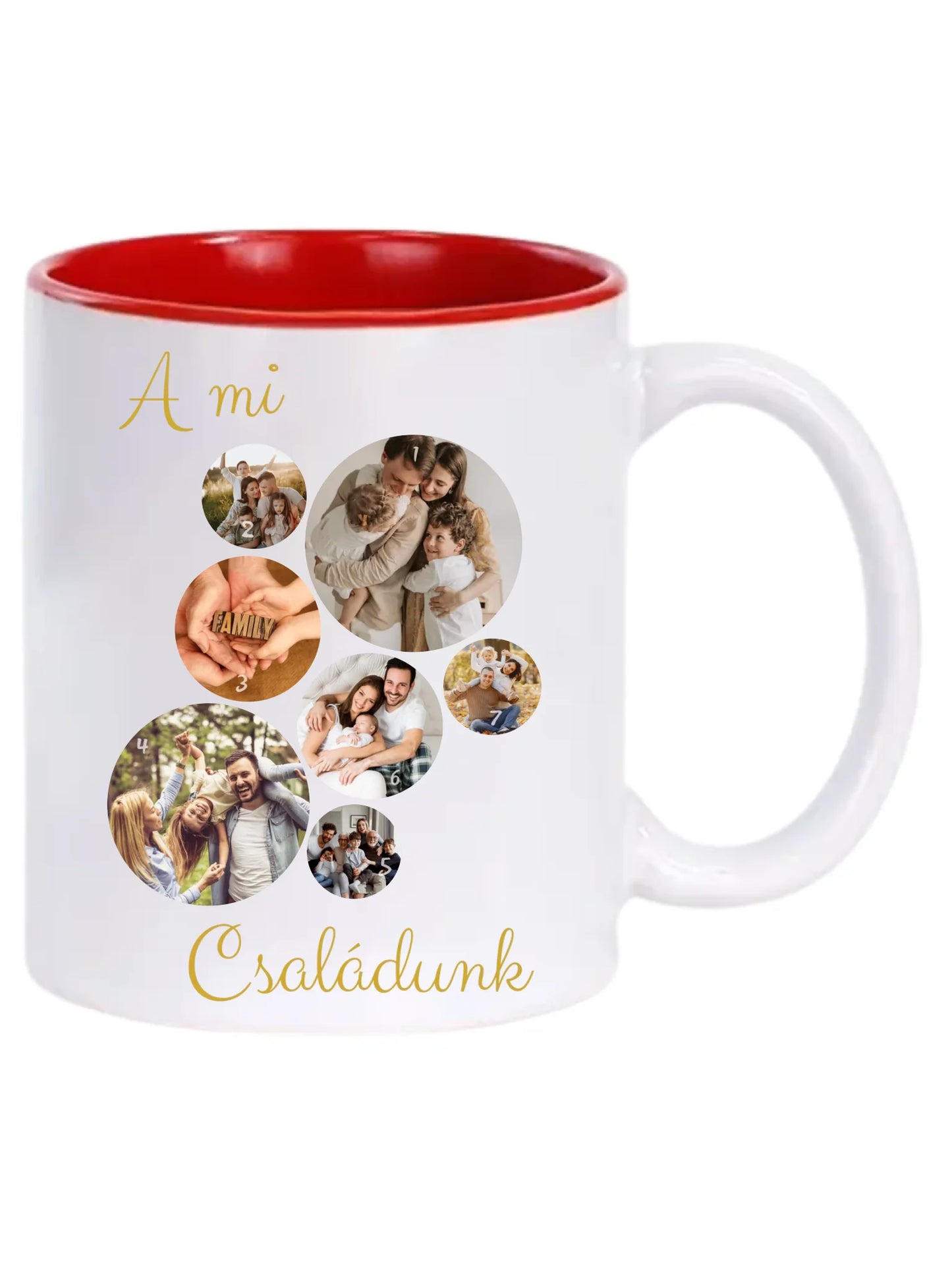 A Mi családunk fotókollázs - Ajándék Családnak - Fényképes bögre
