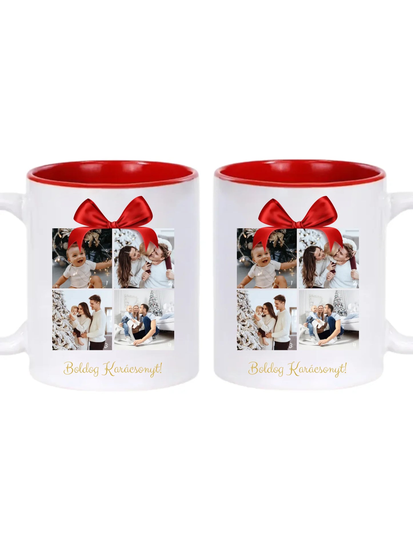 Boldog Karácsonyt fotókollázs - Ajándék Karácsonyra - Fényképes bögre