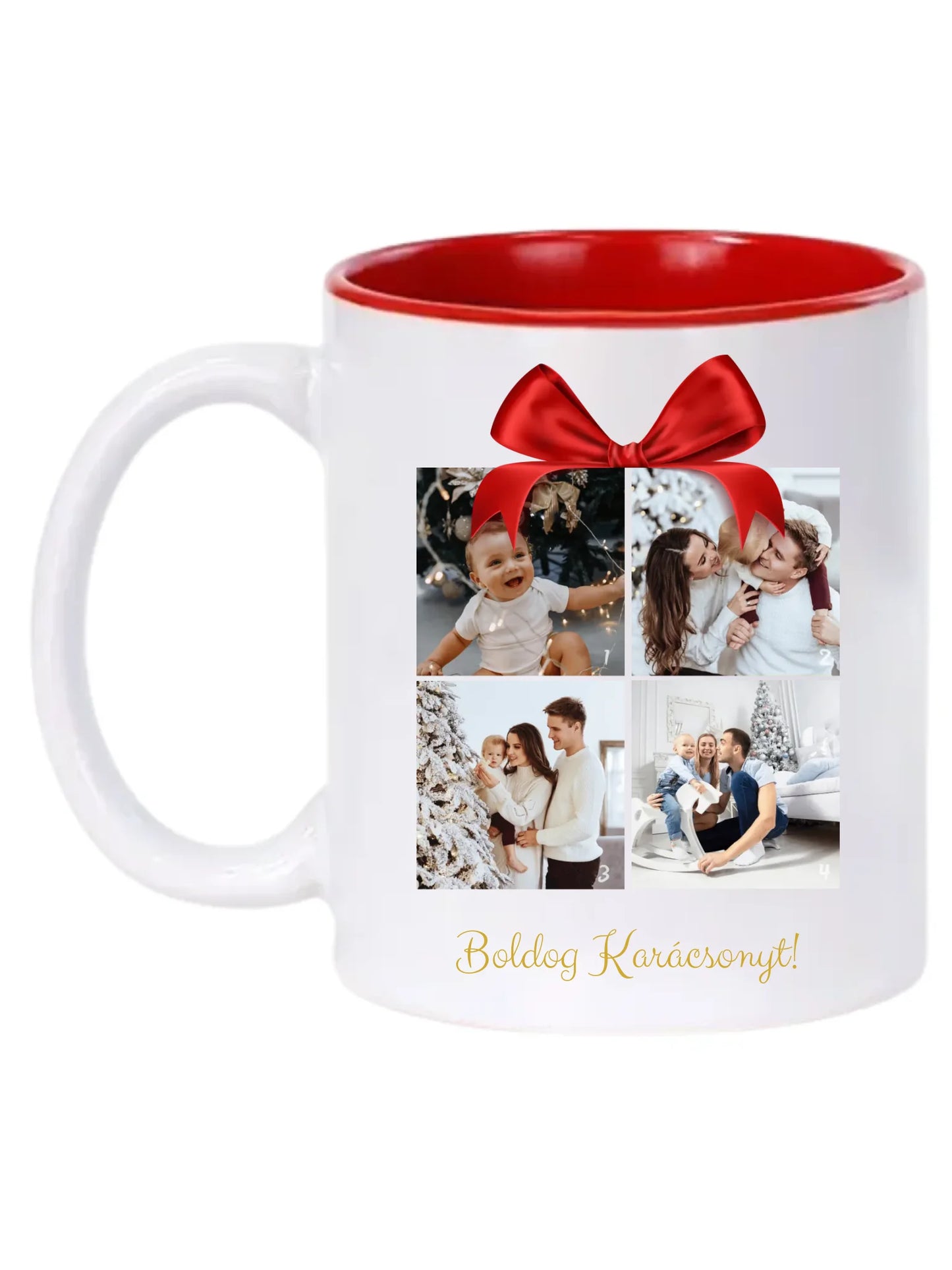 Boldog Karácsonyt fotókollázs - Ajándék Karácsonyra - Fényképes bögre