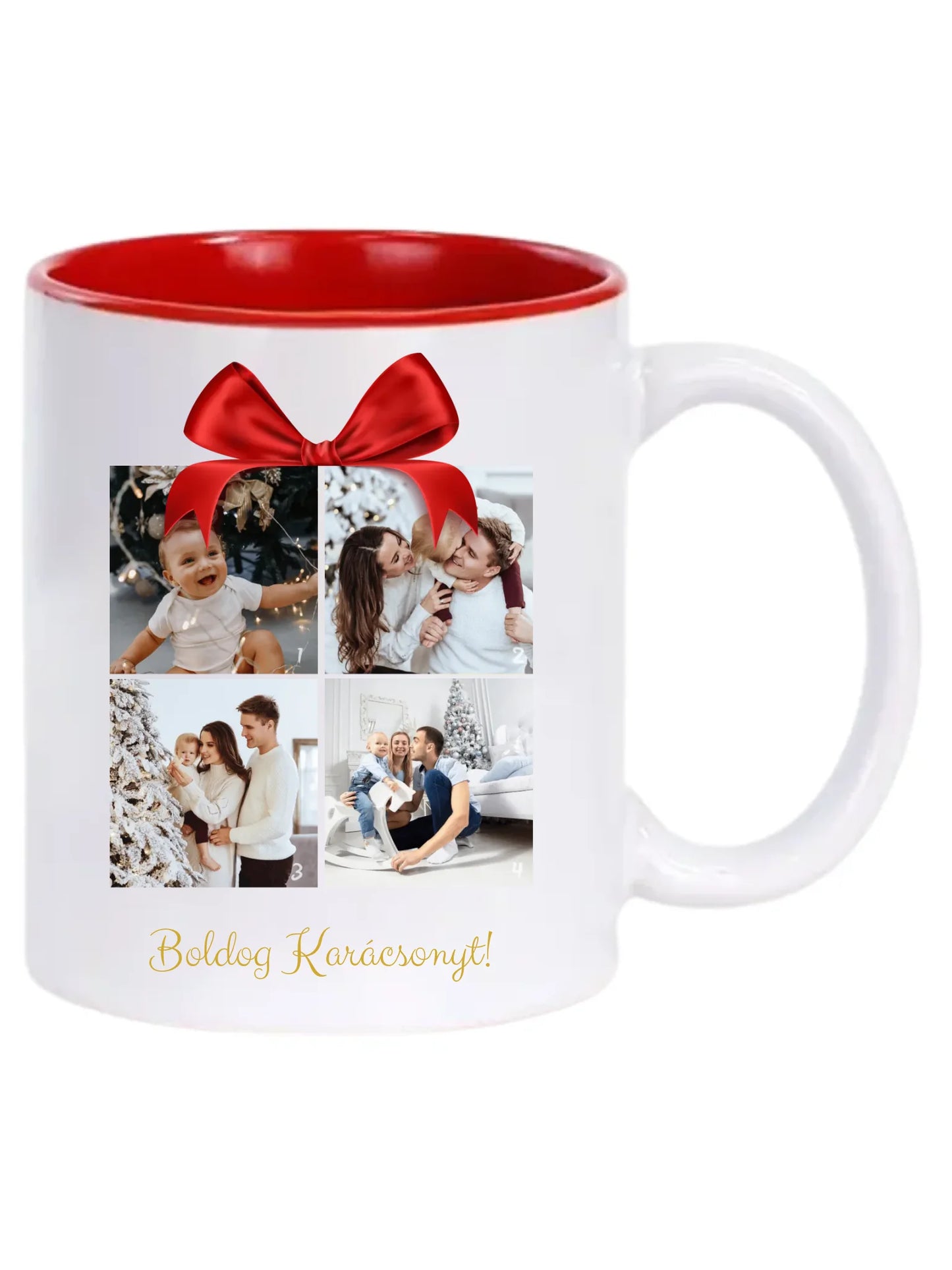 Boldog Karácsonyt fotókollázs - Ajándék Karácsonyra - Fényképes bögre