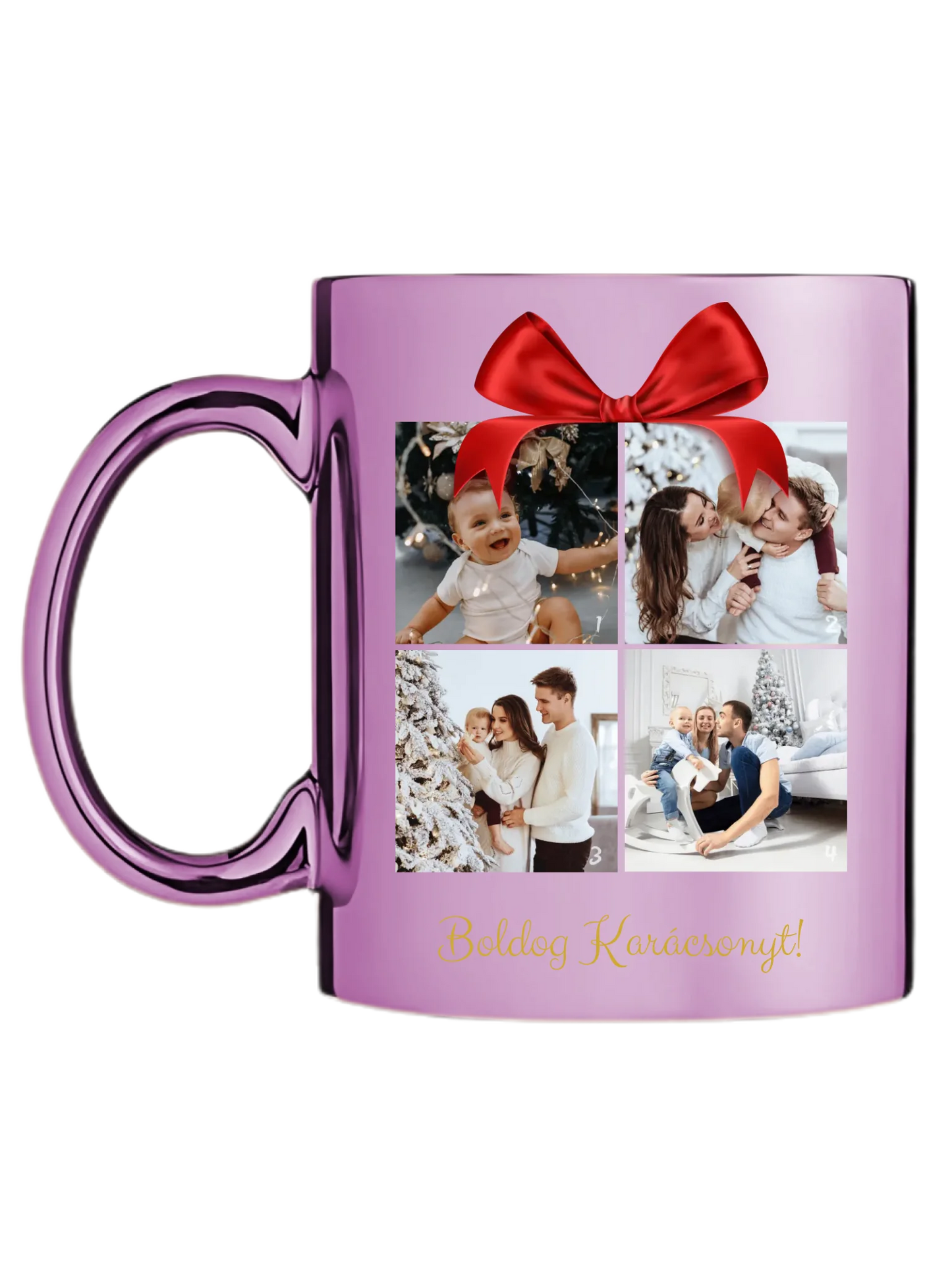 Boldog Karácsonyt fotókollázs - Ajándék Karácsonyra - Fényképes bögre