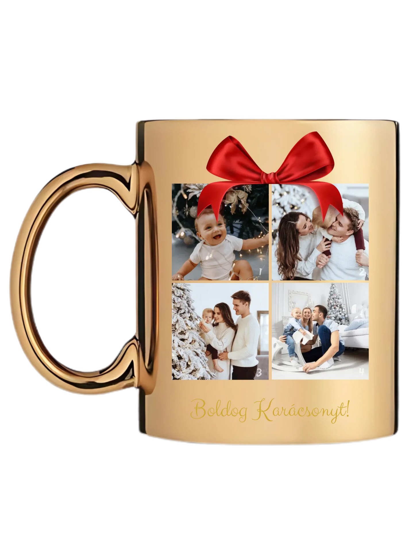 Boldog Karácsonyt fotókollázs - Ajándék Karácsonyra - Fényképes bögre