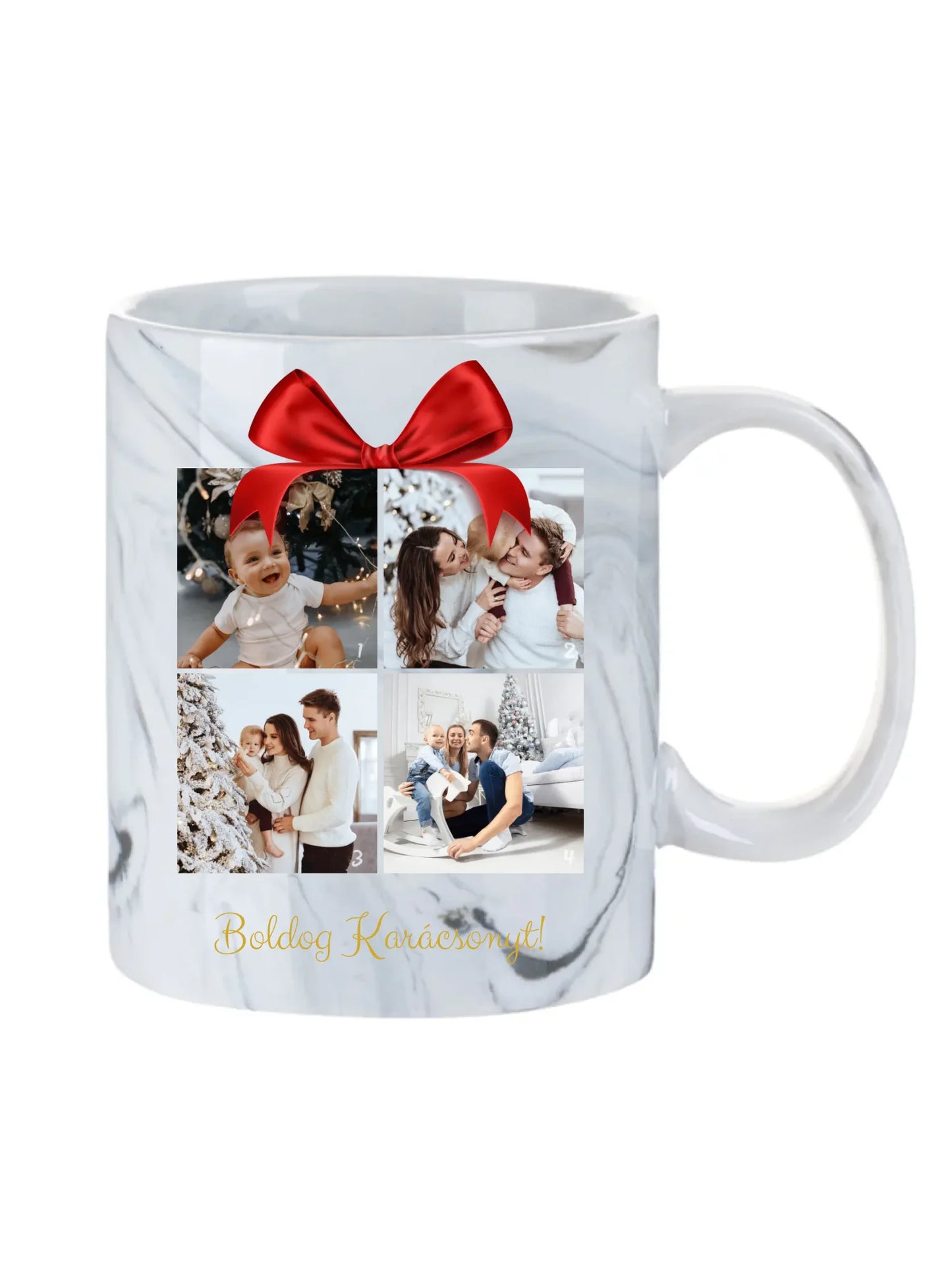 Boldog Karácsonyt fotókollázs - Ajándék Karácsonyra - Fényképes bögre