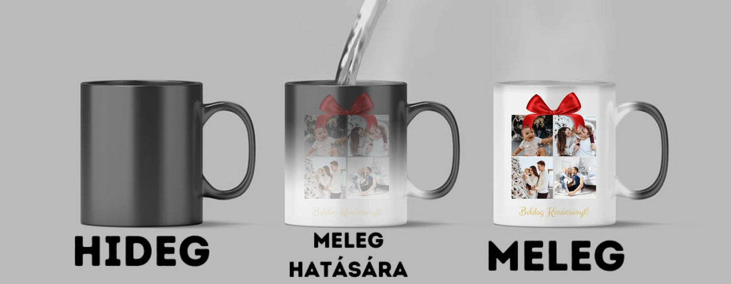 Boldog Karácsonyt fotókollázs - Ajándék Karácsonyra - Fényképes bögre