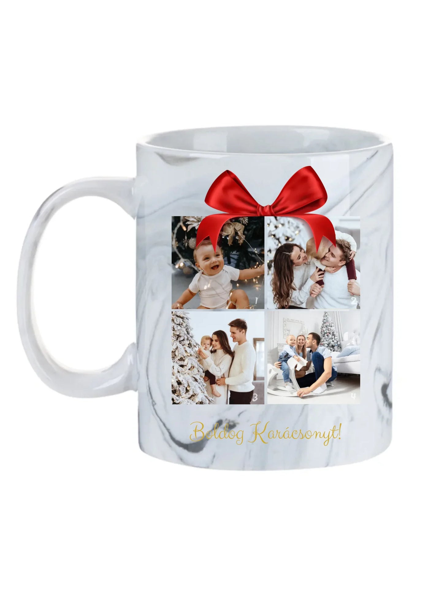 Boldog Karácsonyt fotókollázs - Ajándék Karácsonyra - Fényképes bögre