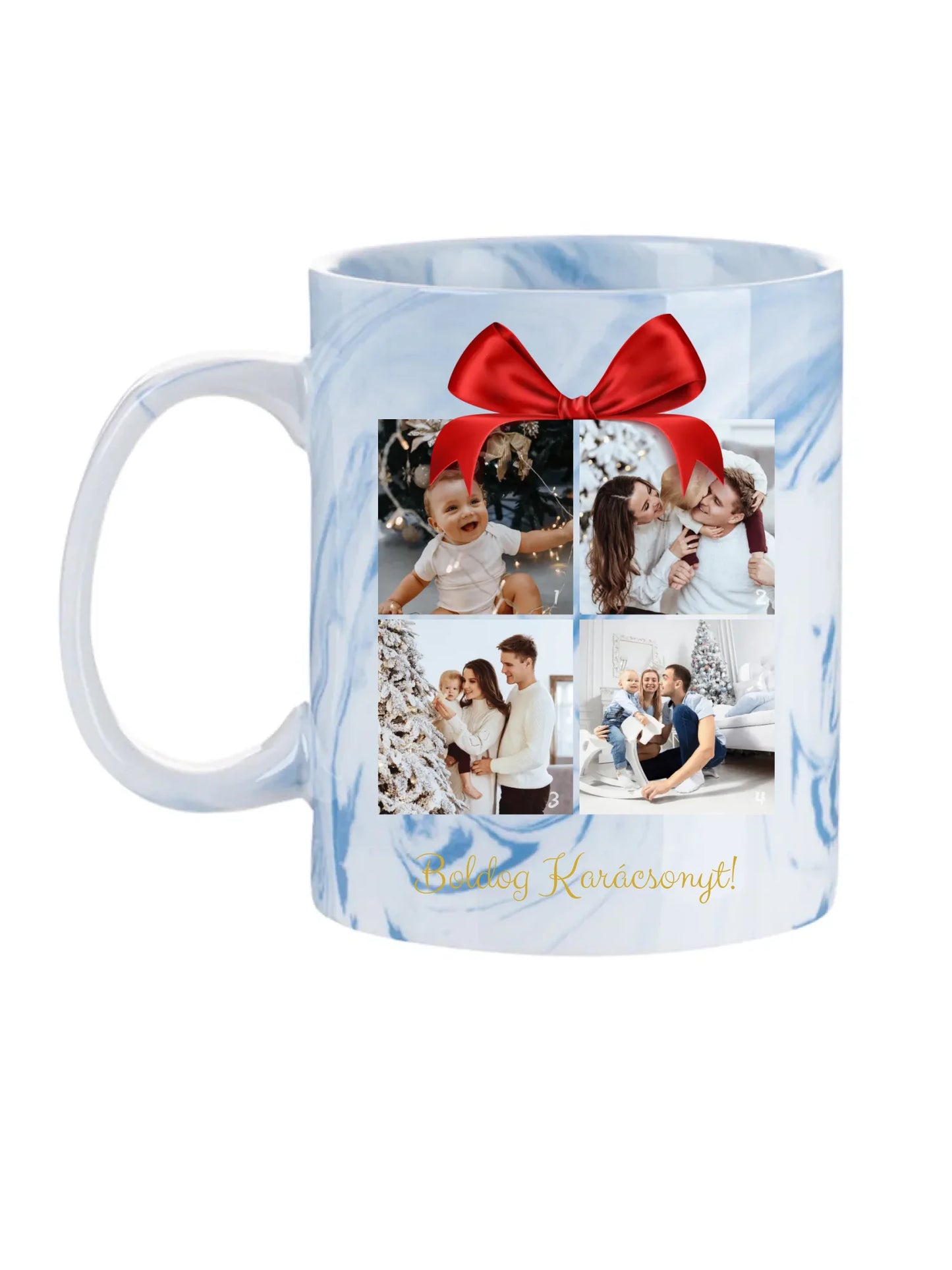 Boldog Karácsonyt fotókollázs - Ajándék Karácsonyra - Fényképes bögre
