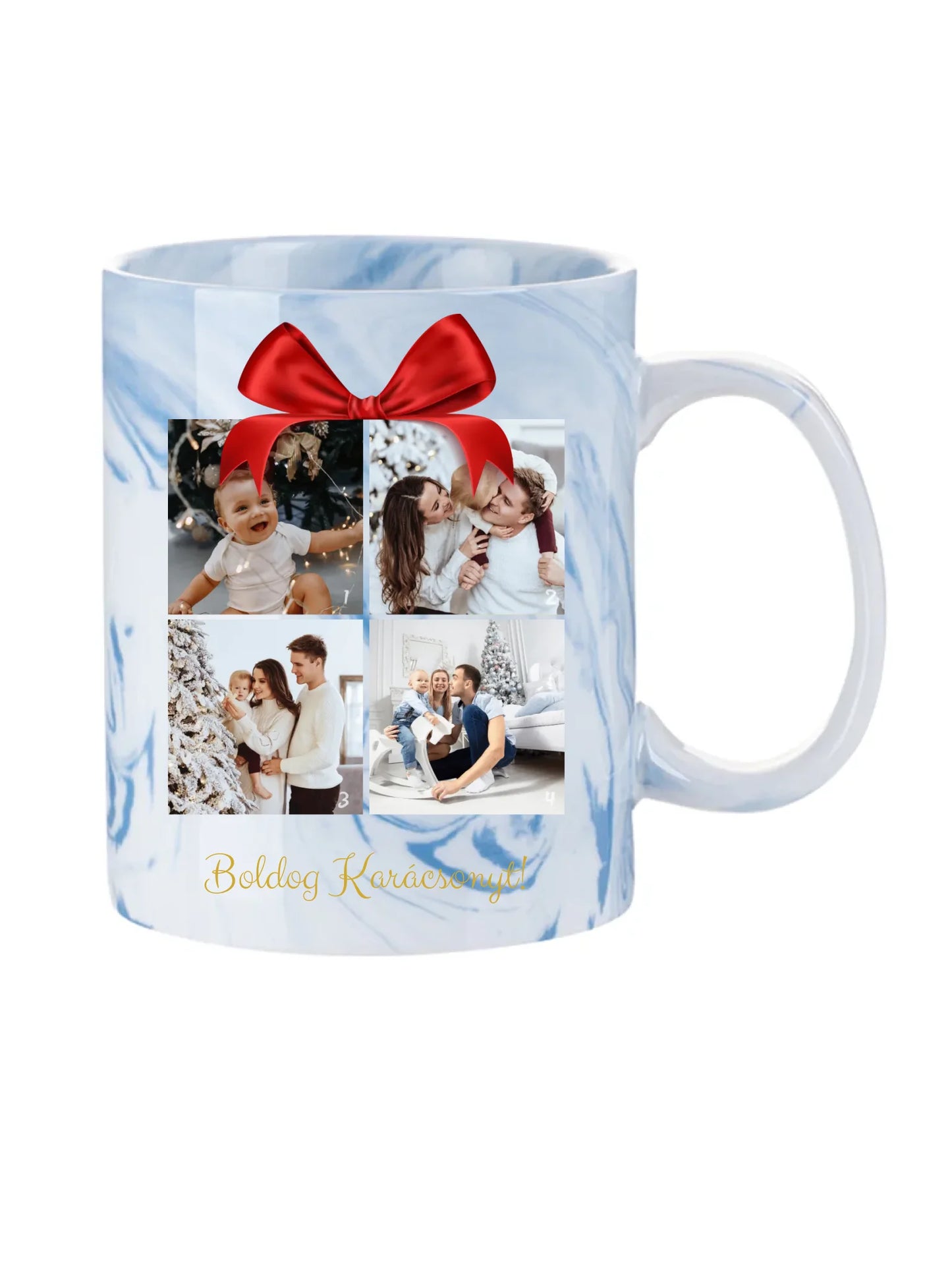 Boldog Karácsonyt fotókollázs - Ajándék Karácsonyra - Fényképes bögre