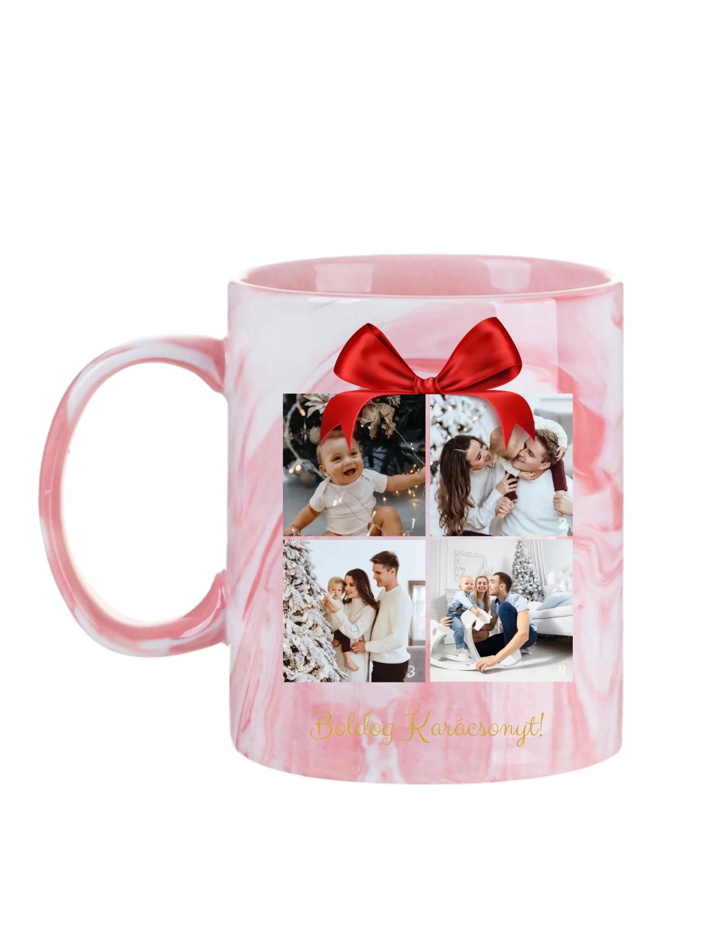 Boldog Karácsonyt fotókollázs - Ajándék Karácsonyra - Fényképes bögre