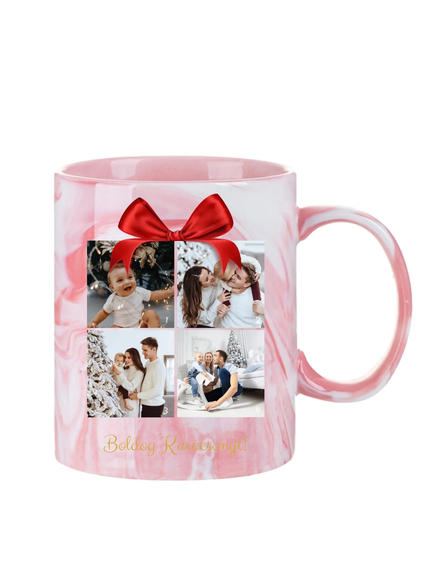 Boldog Karácsonyt fotókollázs - Ajándék Karácsonyra - Fényképes bögre