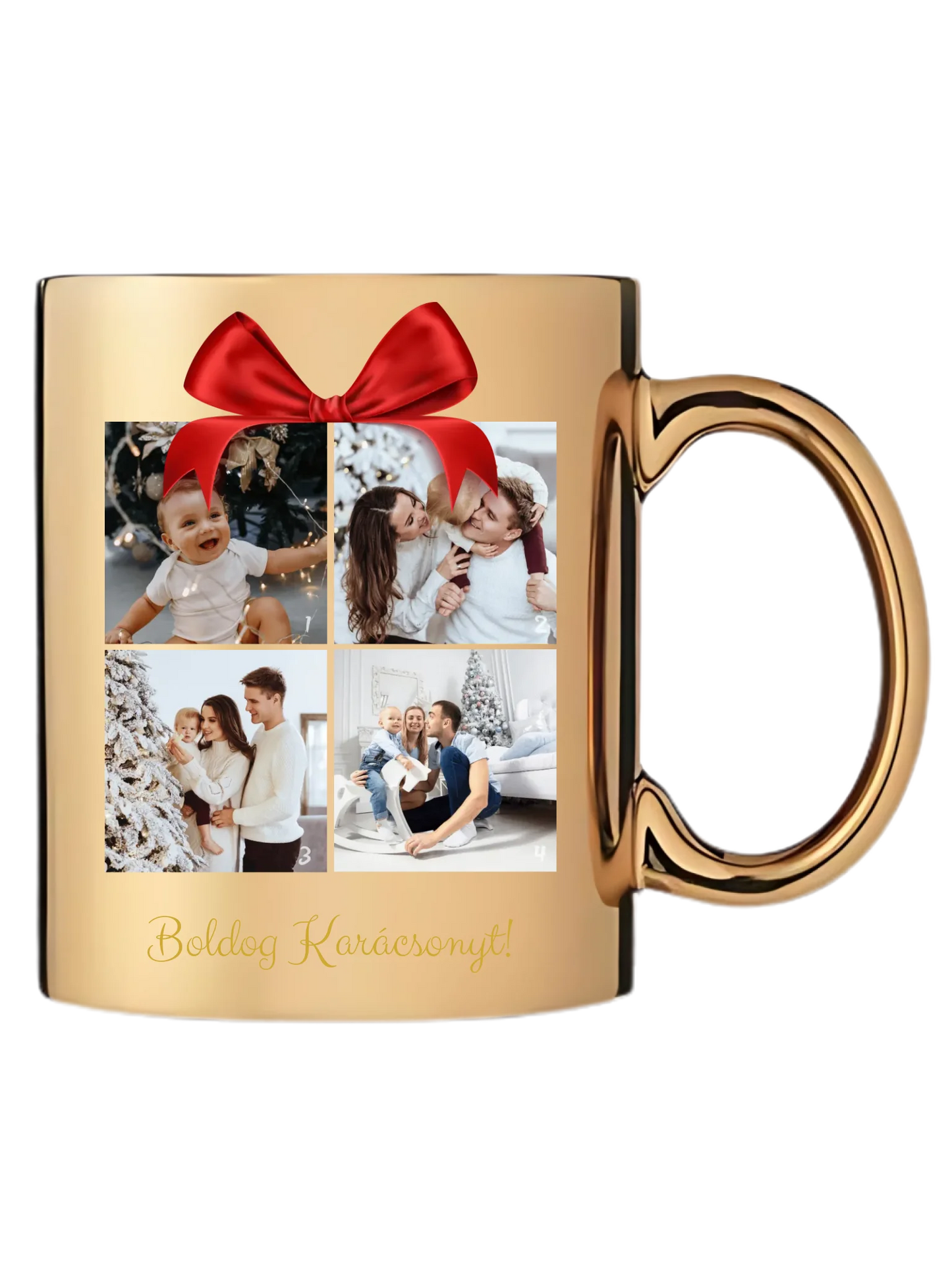 Boldog Karácsonyt fotókollázs - Ajándék Karácsonyra - Fényképes bögre