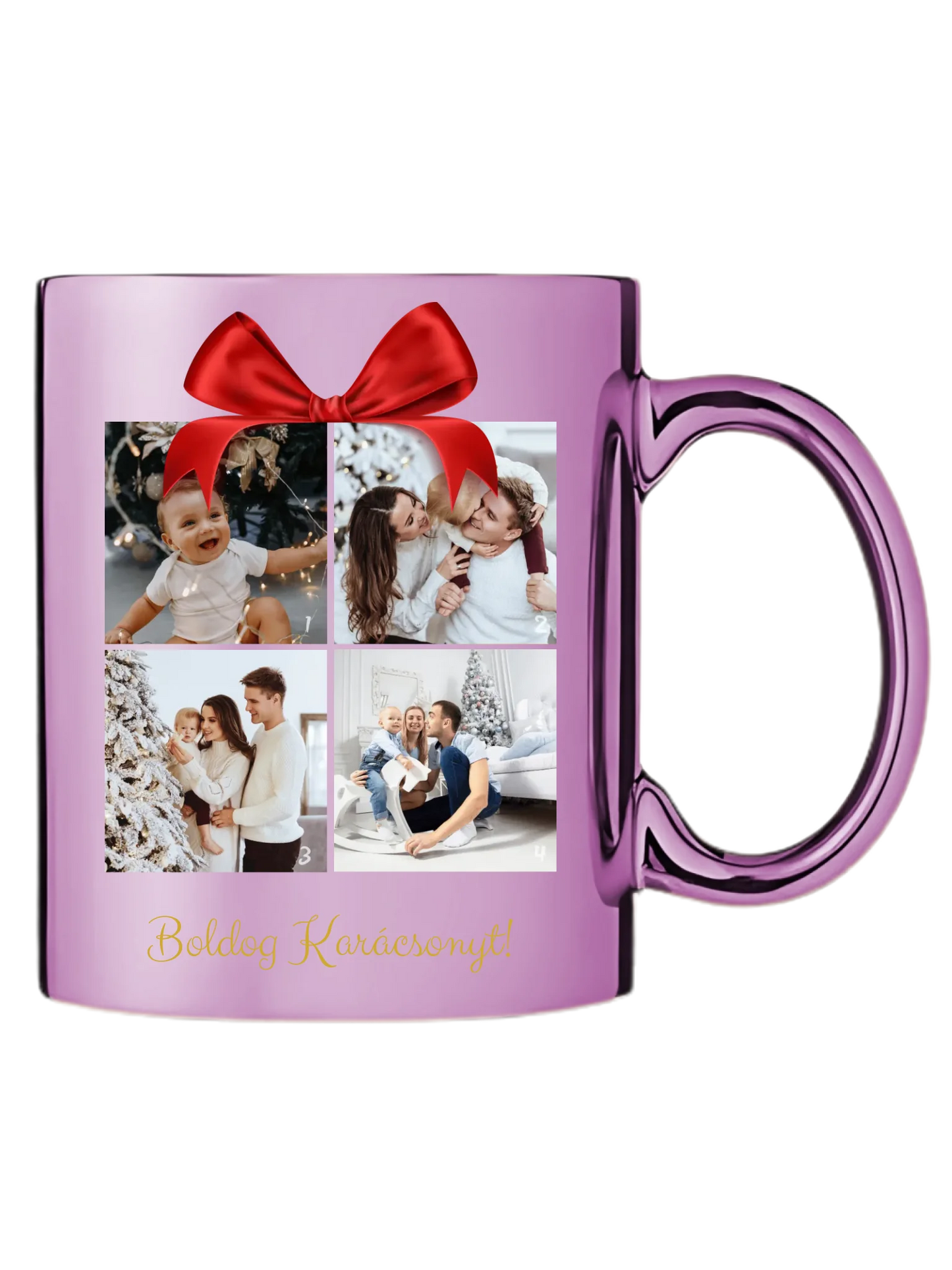 Boldog Karácsonyt fotókollázs - Ajándék Karácsonyra - Fényképes bögre