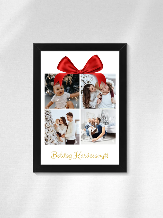 Boldog Karácsonyt fotókollázs - Ajándék Karácsonyra - Fényképes falikép