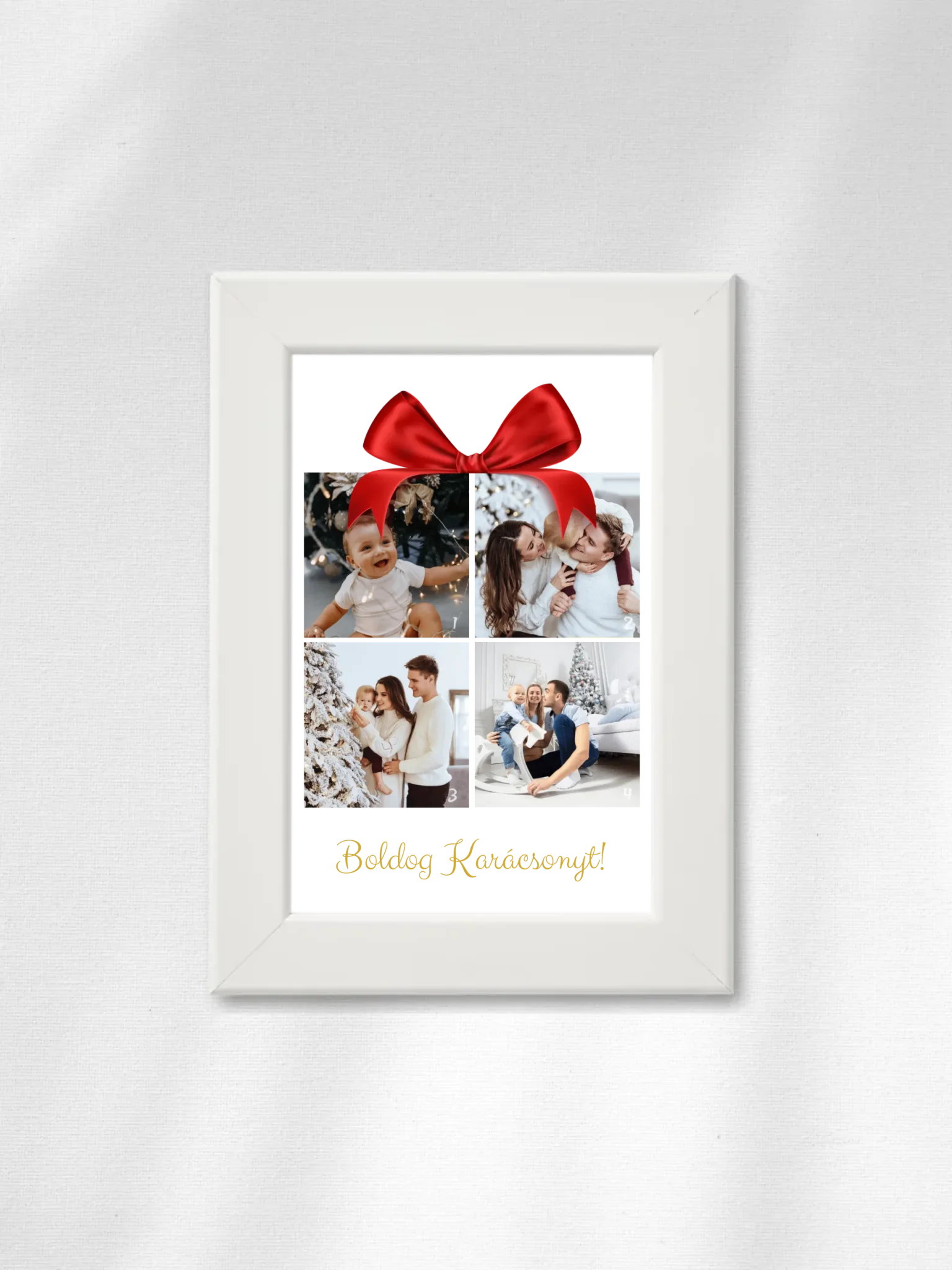 Boldog Karácsonyt fotókollázs - Ajándék Karácsonyra - Fényképes falikép