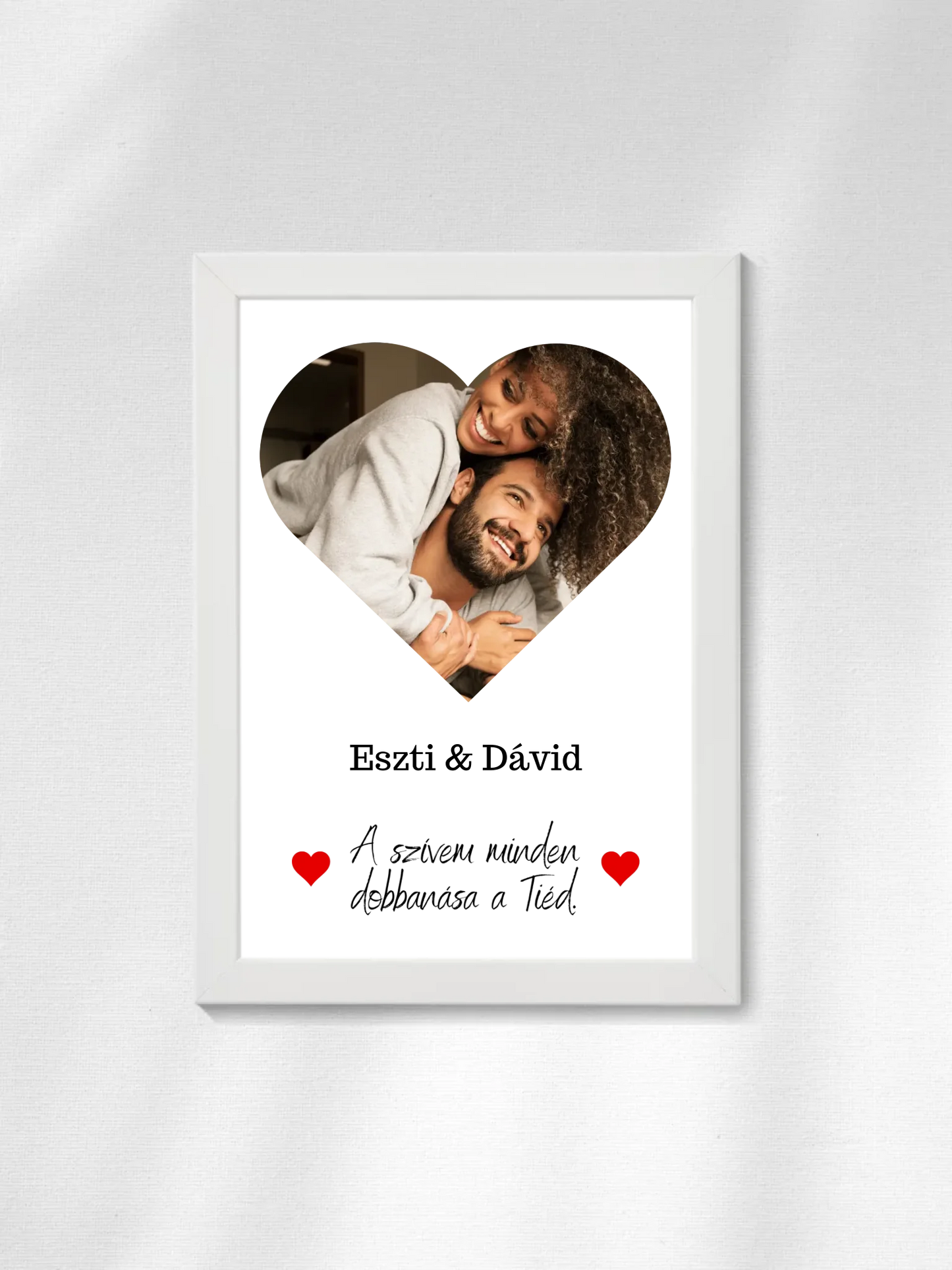 Szív fotókollázs - Ajándék Pároknak - Fényképes falikép