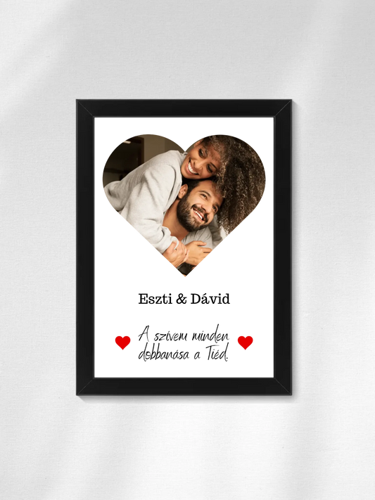 Szív fotókollázs - Ajándék Pároknak - Fényképes falikép