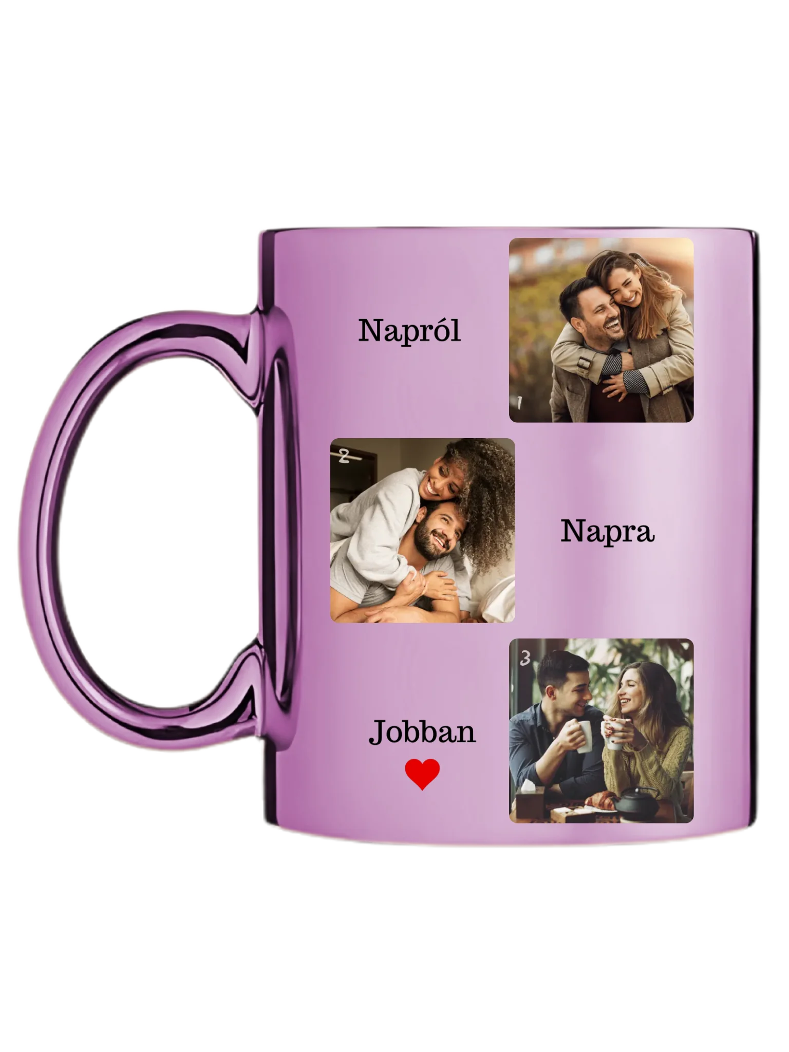 Napról, napra jobban fotókollázs - Ajándék Pároknak - Fényképes bögre