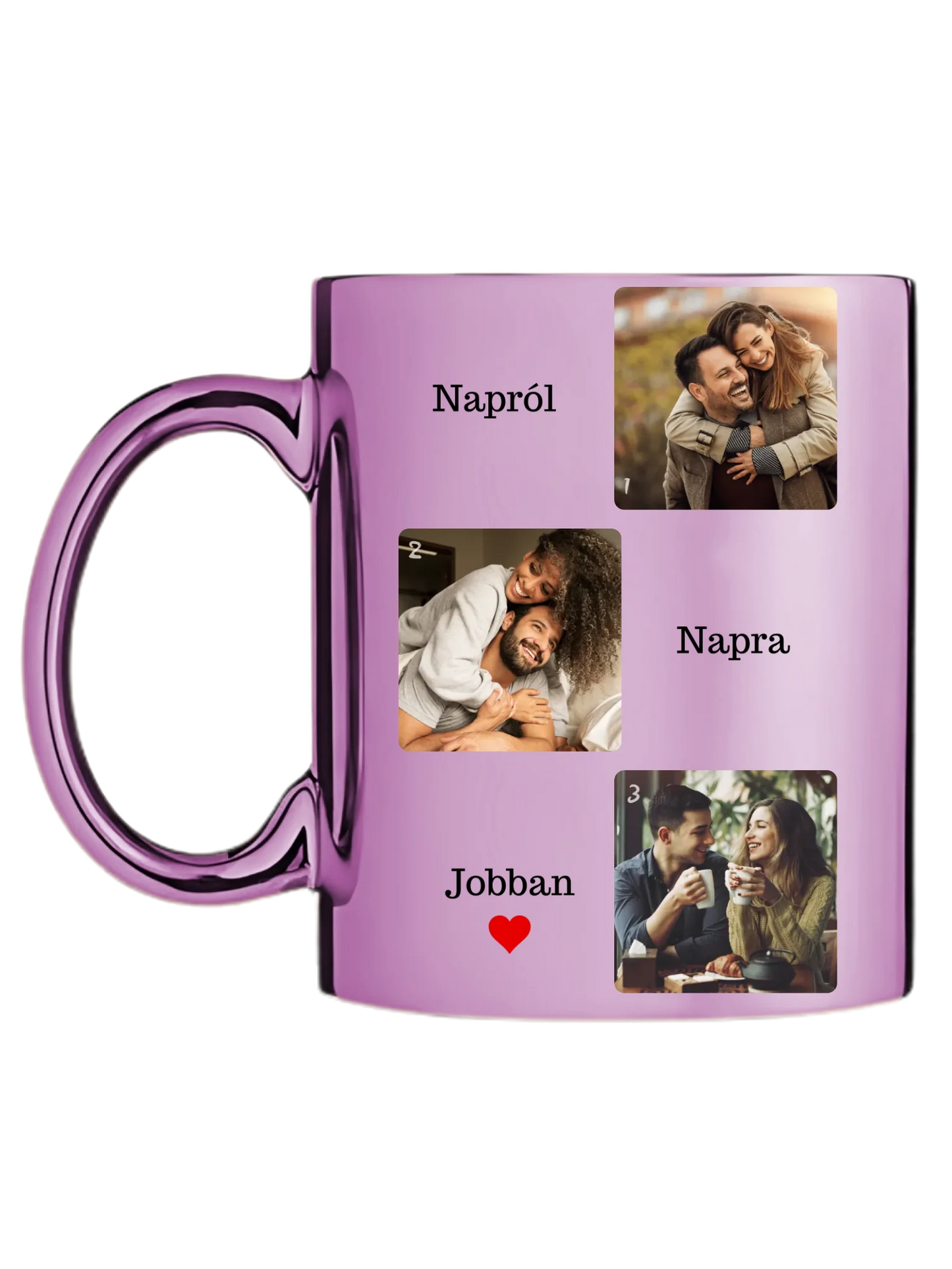 Napról, napra jobban fotókollázs - Ajándék Pároknak - Fényképes bögre