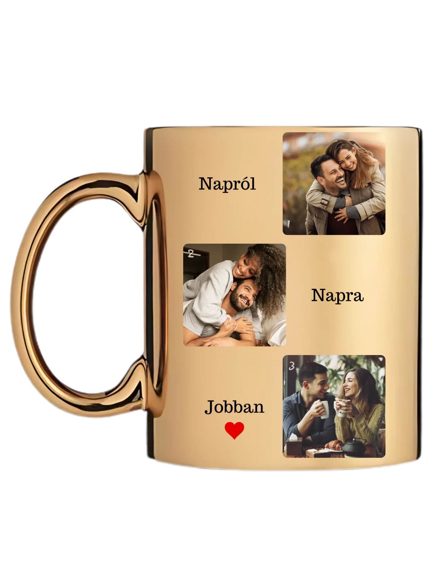 Napról, napra jobban fotókollázs - Ajándék Pároknak - Fényképes bögre