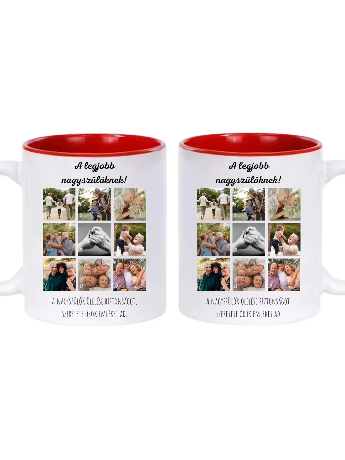 Legjobb nagyszülőknek fotókollázs - Ajándék Nagyszülőknek - Fényképes bögre