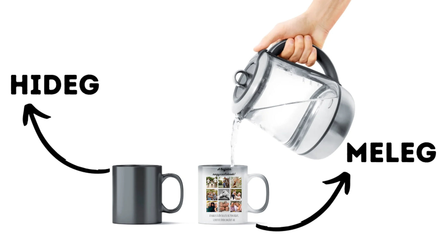 Legjobb nagyszülőknek fotókollázs - Ajándék Nagyszülőknek - Fényképes bögre