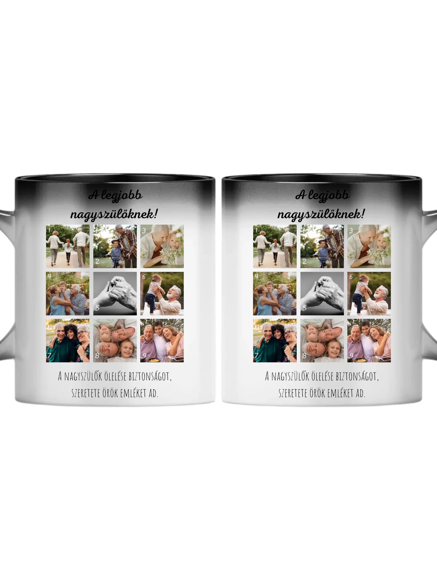 Legjobb nagyszülőknek fotókollázs - Ajándék Nagyszülőknek - Fényképes bögre
