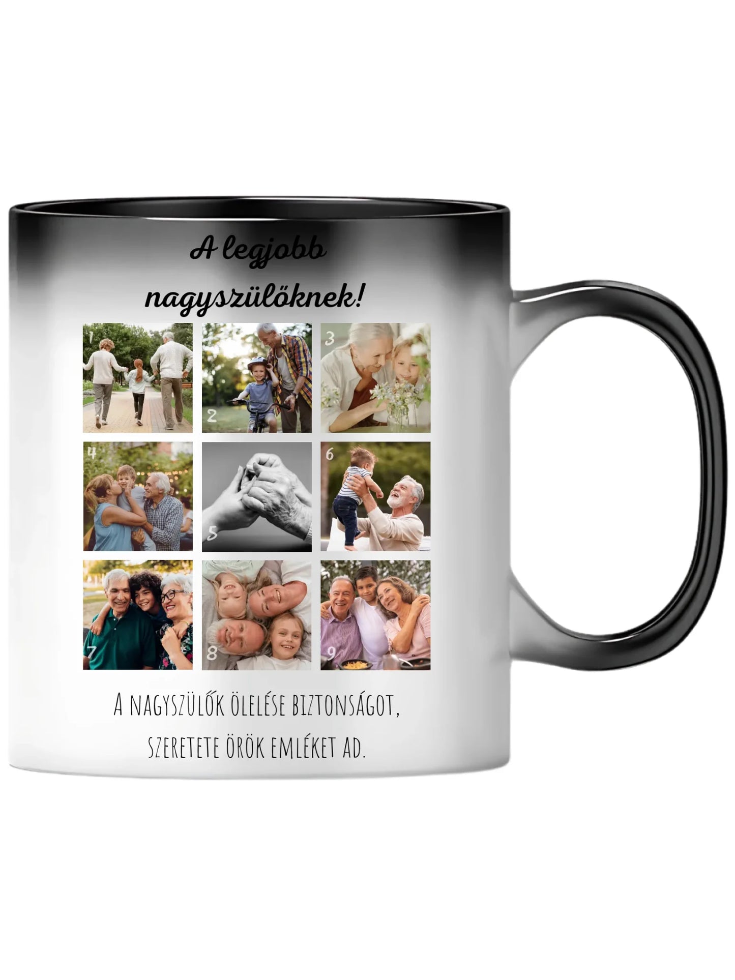 Legjobb nagyszülőknek fotókollázs - Ajándék Nagyszülőknek - Fényképes bögre