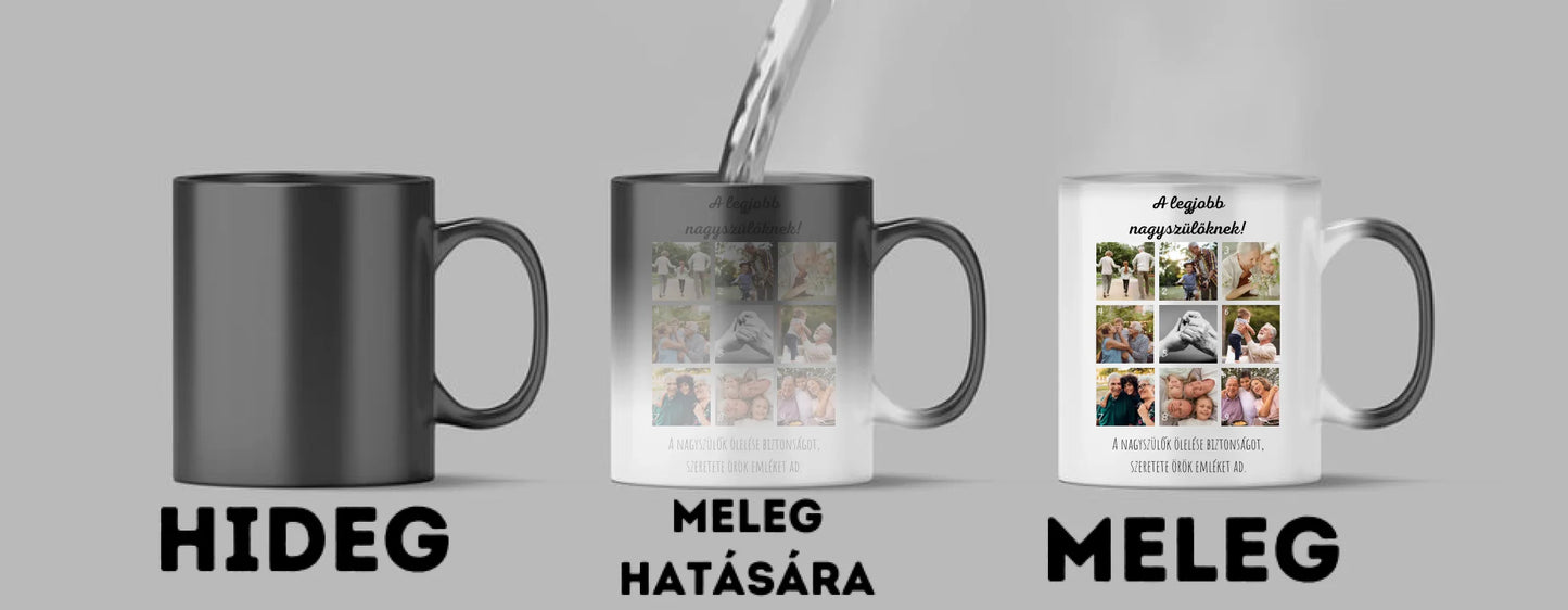 Legjobb nagyszülőknek fotókollázs - Ajándék Nagyszülőknek - Fényképes bögre